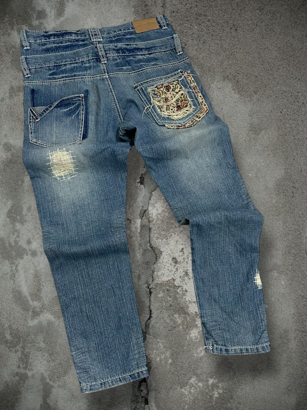 Hysteric Glamour Vintage Japan Drabito Stitch Double Waist Distressed Denim Size US 32 / EU 48 - 10 Thumbnail