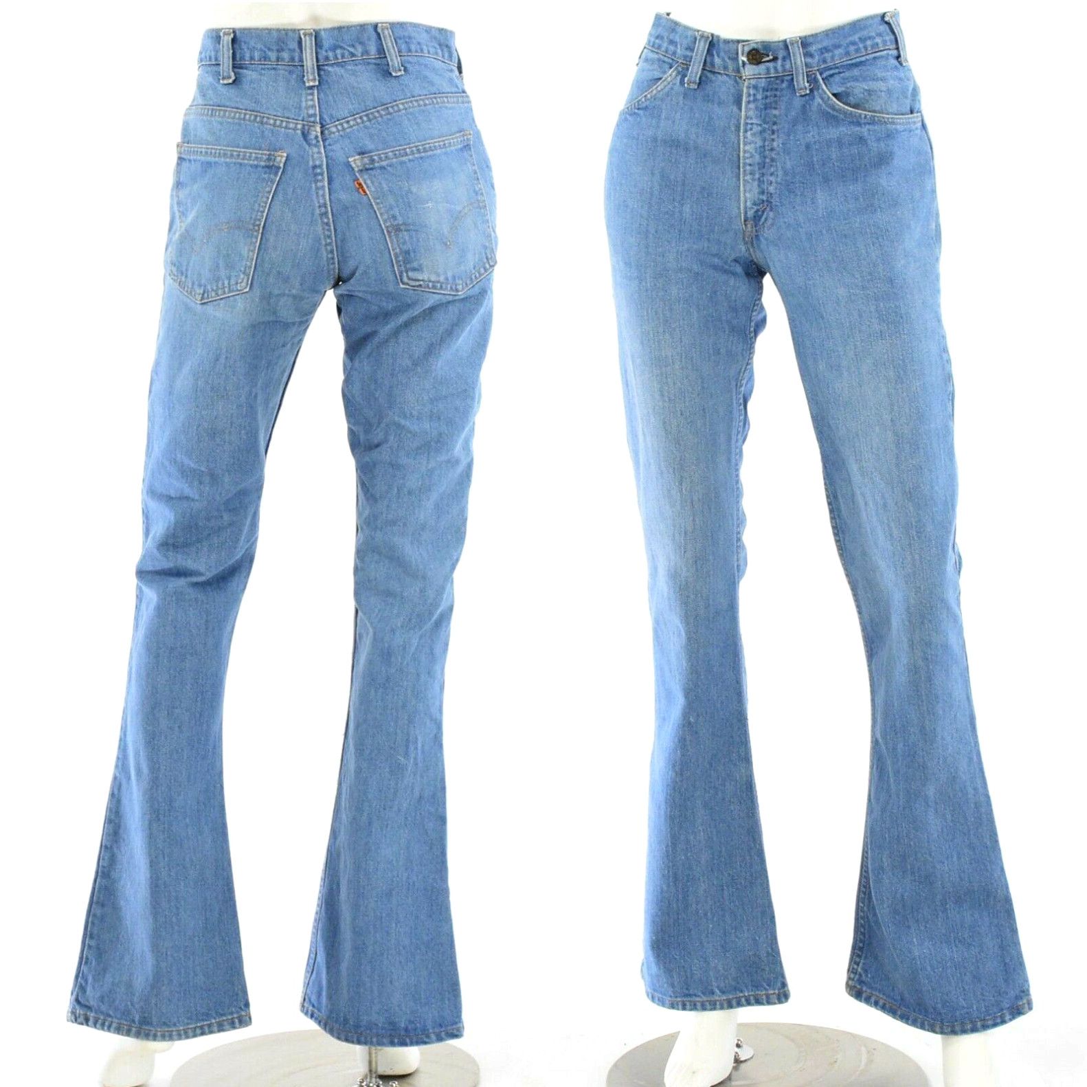 image of Lee 70's Vintage Levis Light Wash High Waist Flare Leg Jeans Womens 6 Long in White