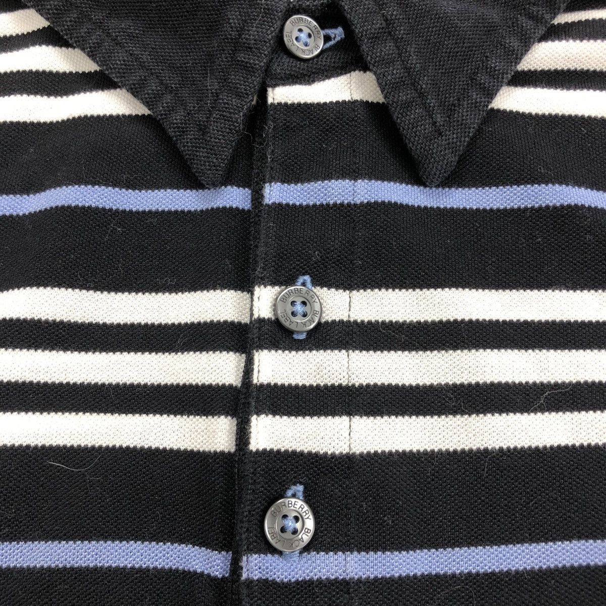 Burberry × Designer × Vintage Vintage Burberry London Black Label Striped Polo Shirt Size US M / EU 48-50 / 2 - 7 Thumbnail