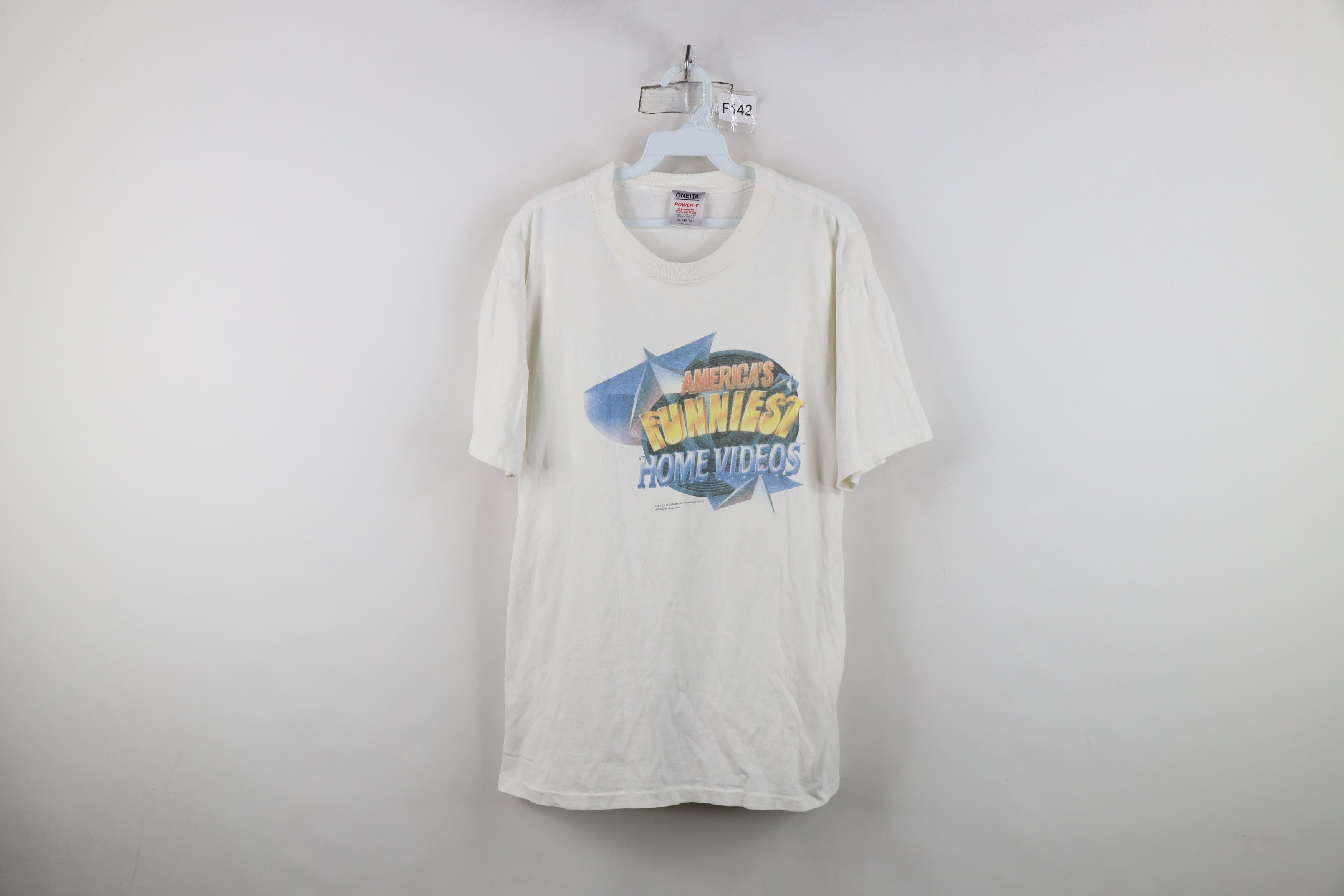 Vintage Vintage 90s Home Videos Short Sleeve T-Shirt White USA Size US XL / EU 56 / 4 - 1 Thumbnail