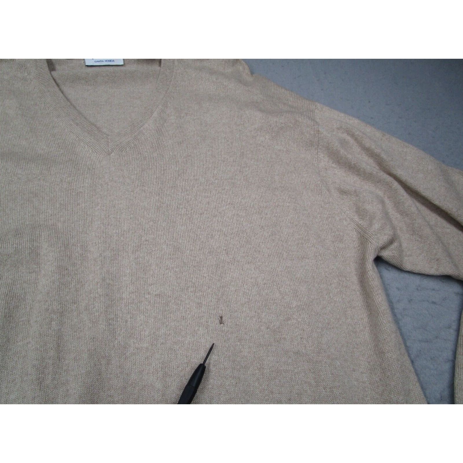 Fred Segal Fred Segal Mens Beige Cashmere Silk Pullover Sweater Extra Large V Neck Long Sleeve Size US XL / EU 56 / 4 - 3 Thumbnail
