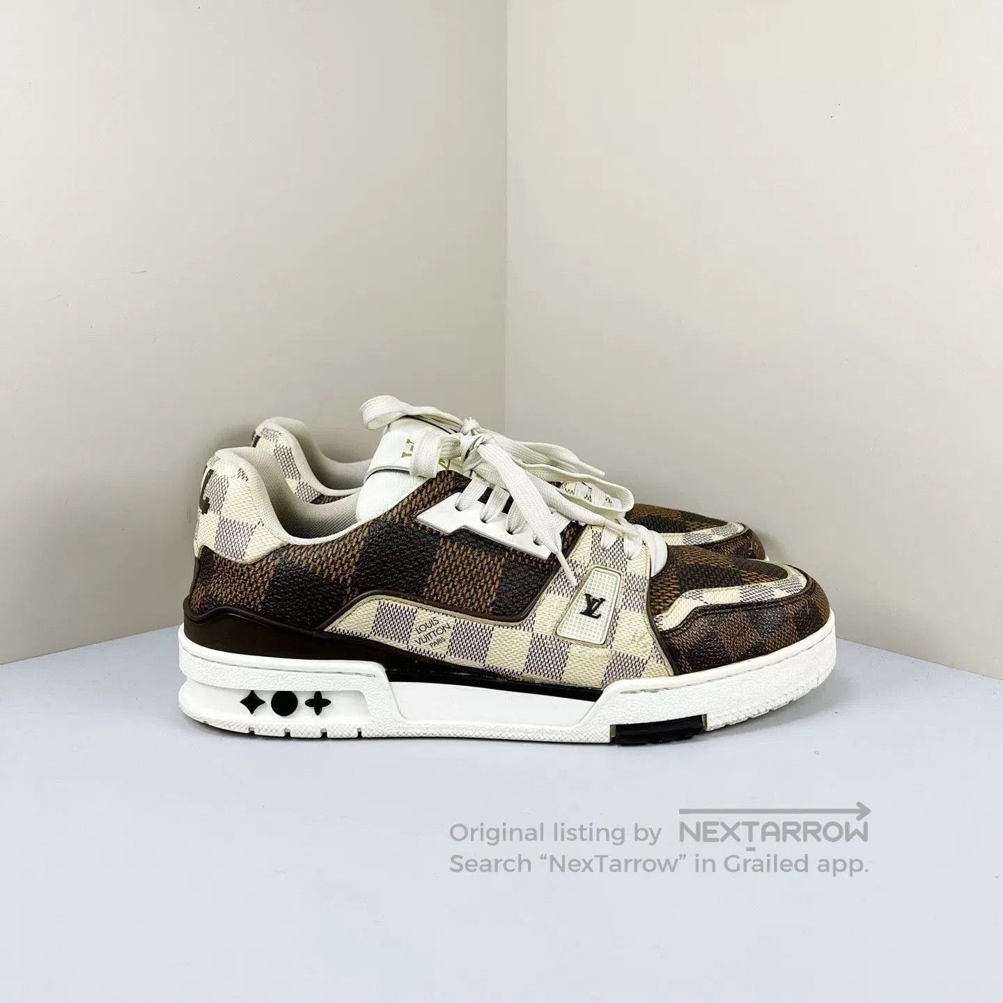 Louis Vuitton louis vuitton brown checkered trainer sneakers. Size US 8.5 / EU 41-42 - 4 Thumbnail