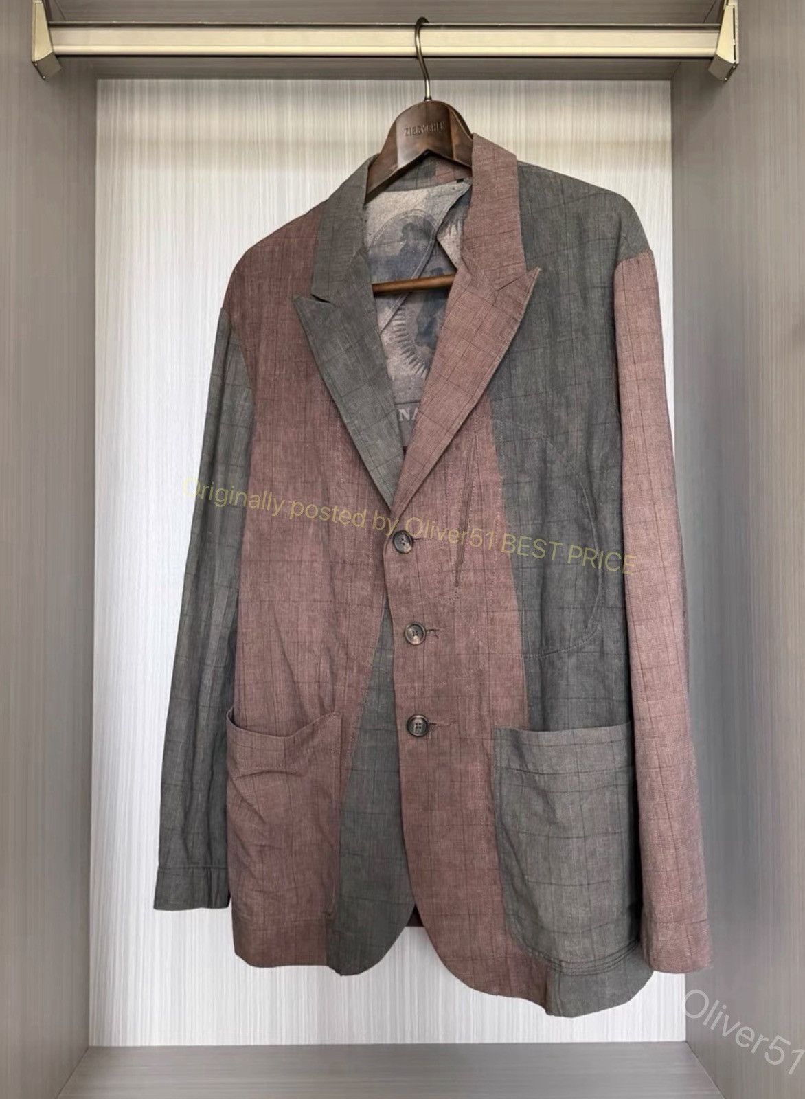 Ziggy Chen Ziggy Chen 23SS Silk‑Spliced Reversible Blazer YYYY17/2610 Size US S / EU 44-46 / 1 - 1 Thumbnail