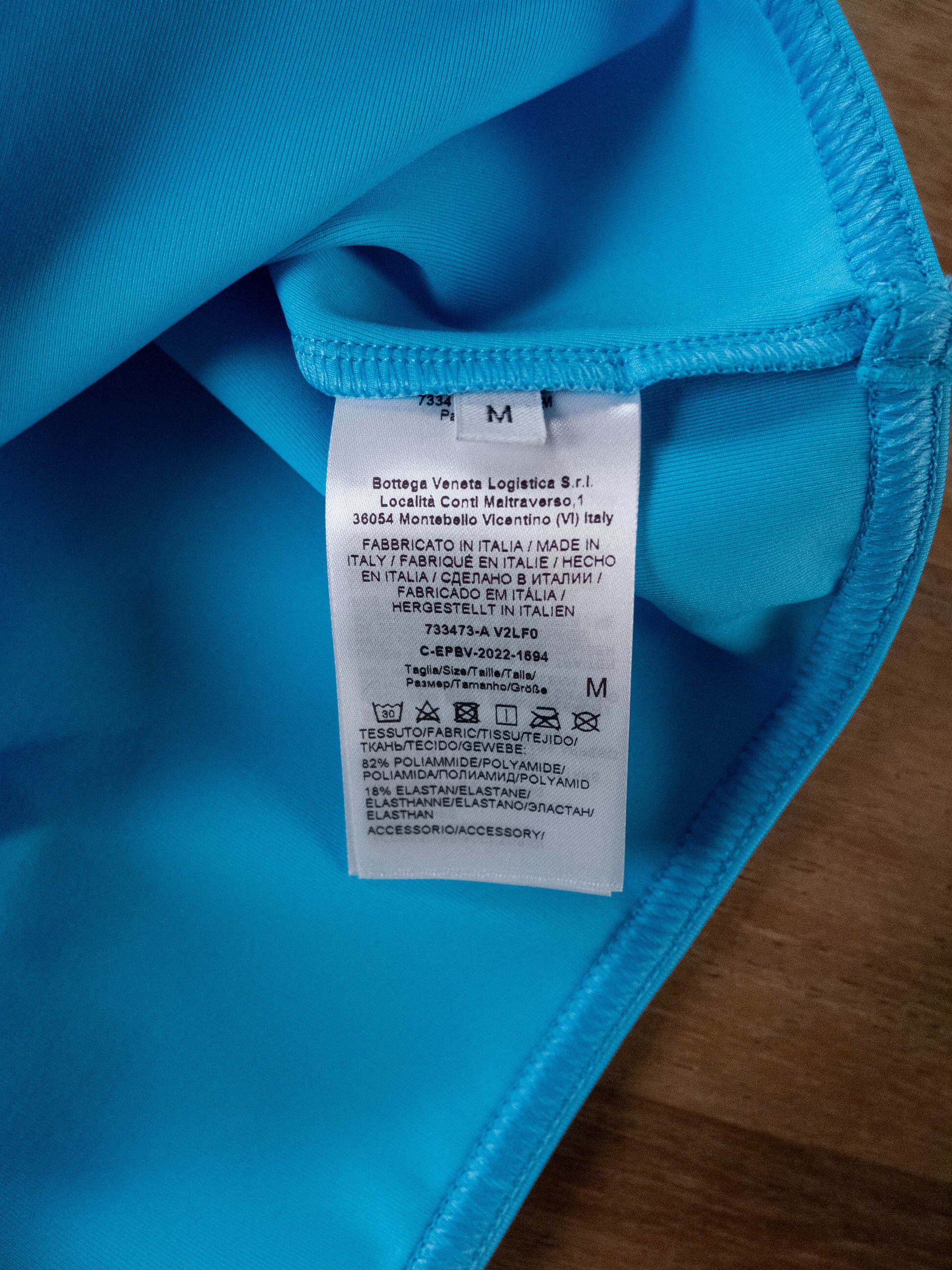 Bottega Veneta BOTTEGA VENETA blue two piece one shoulder bikini swimsuit M Size 28" / US 6 / IT 42 - 8 Thumbnail