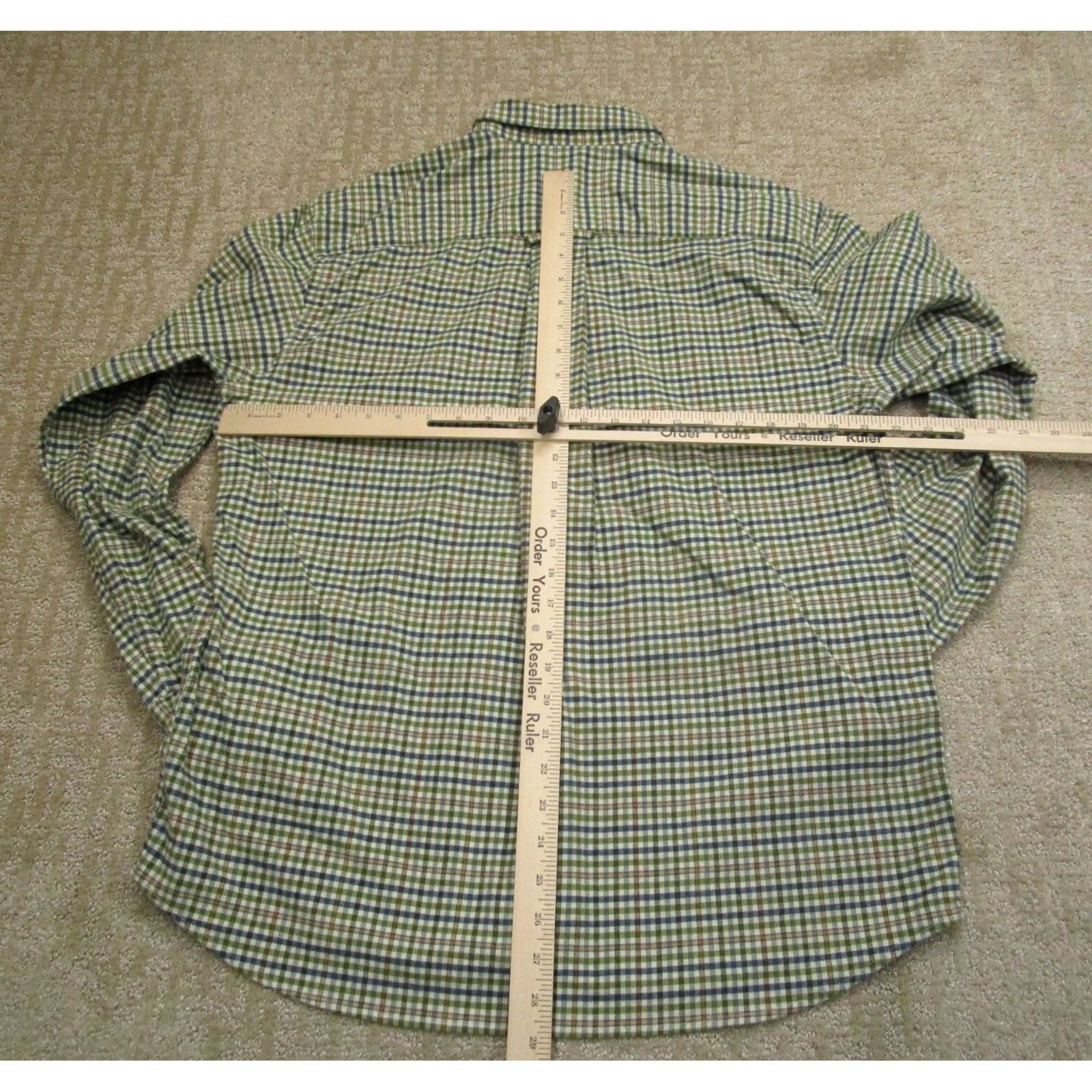 Orvis Orvis Men Large Green Gingham Check Flannel Wool Blend Long Sleeve Button Down Shirt Size US L / EU 52-54 / 3 - 4 Thumbnail