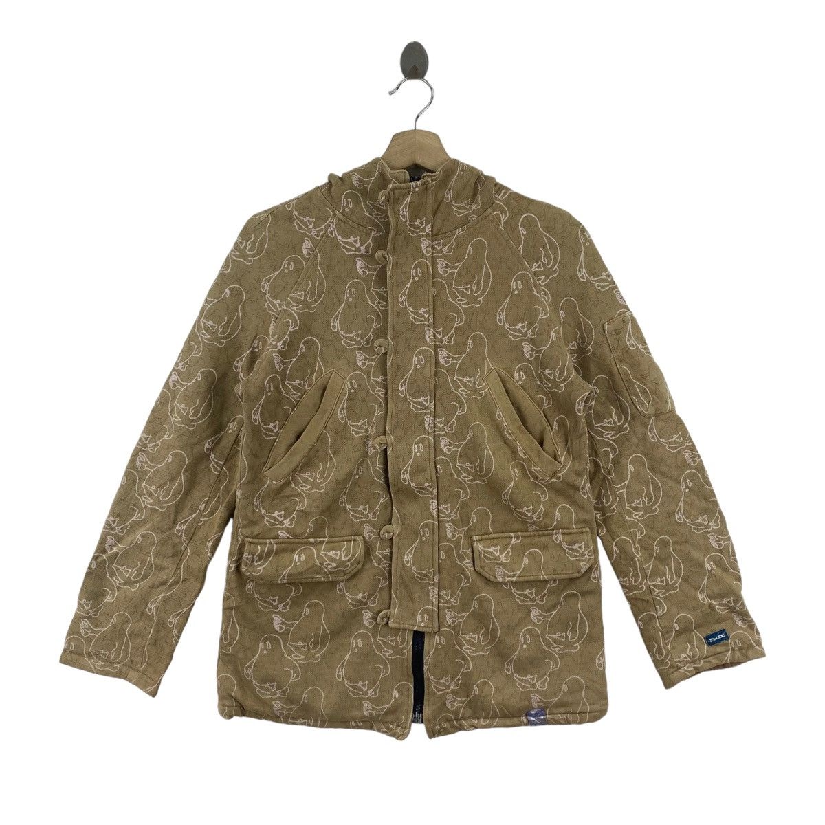 Japanese Brand BLOC Japanese Brand Peguin Drawings Overprint Brown Hooded Size US S / EU 44-46 / 1 - 1 Thumbnail