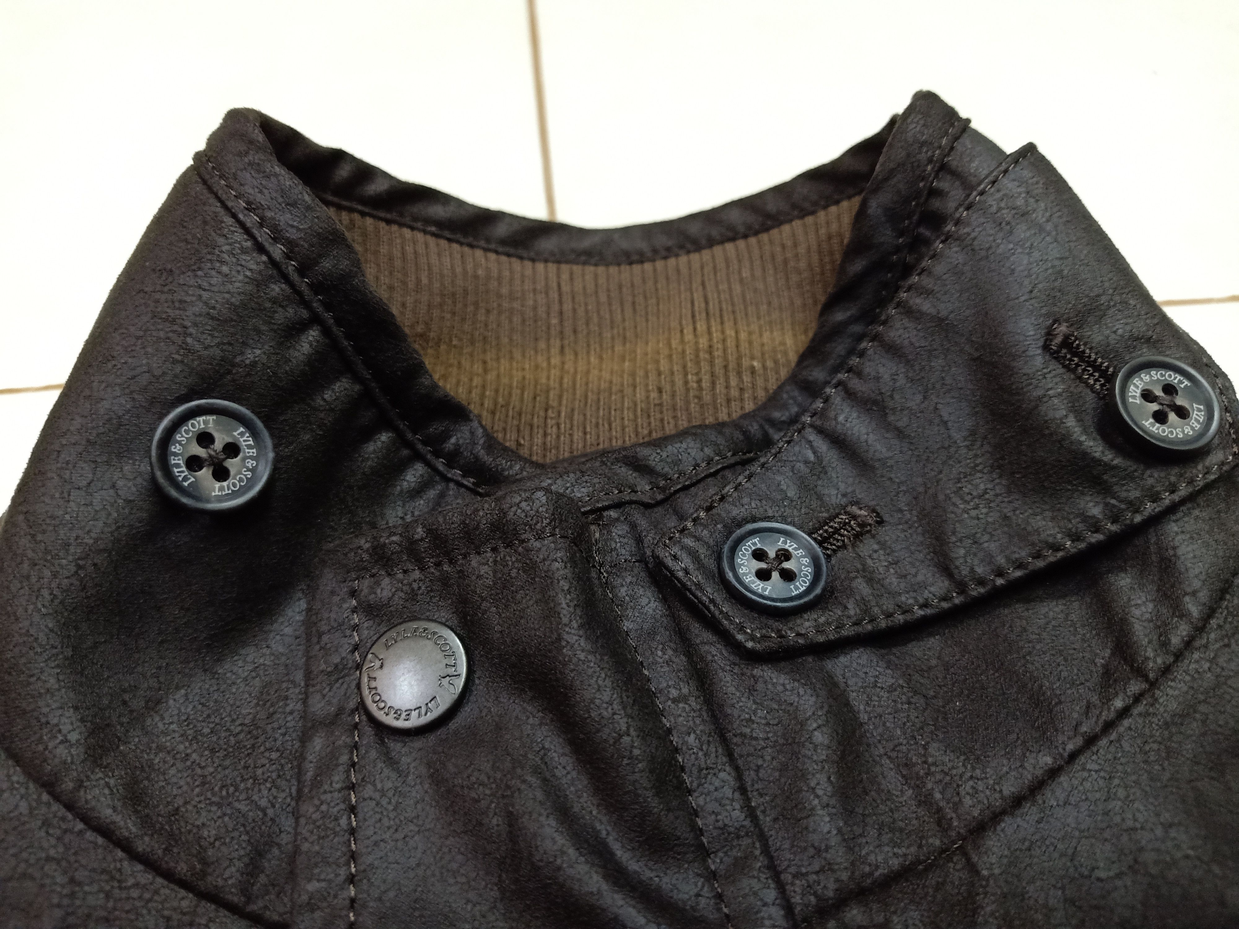 Lyle & Scott LYLE & SCOTT Black Label M65 Faux Leather Dark Brown Jacket Size US XL / EU 56 / 4 - 6 Thumbnail