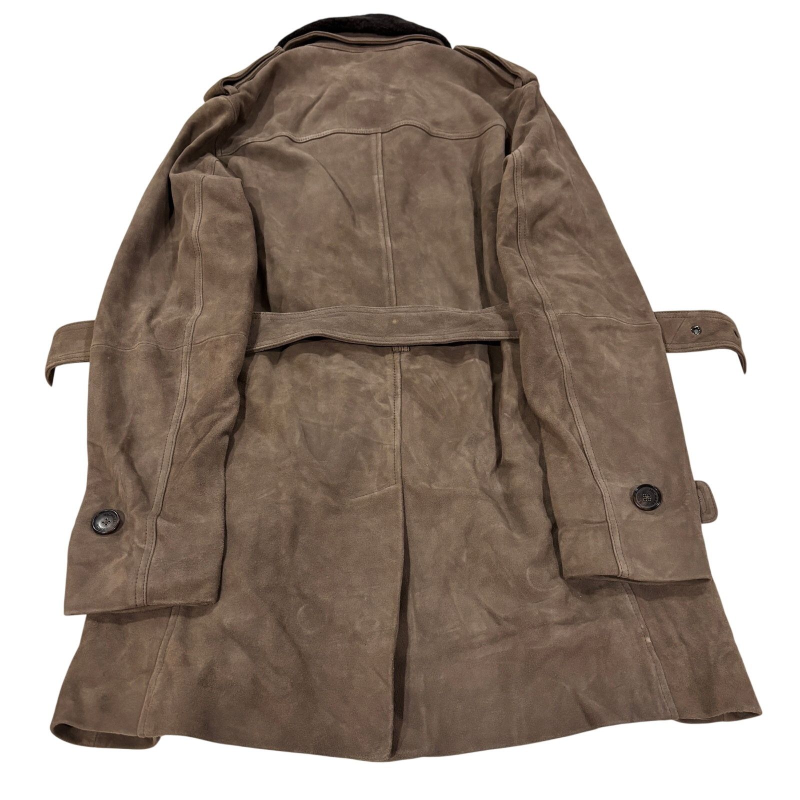 Michael Kors *R46 MICHAEL KORS Suede Trench Coat Faux Fur Collar Medium Size M / US 6-8 / IT 42-44 - 4 Thumbnail