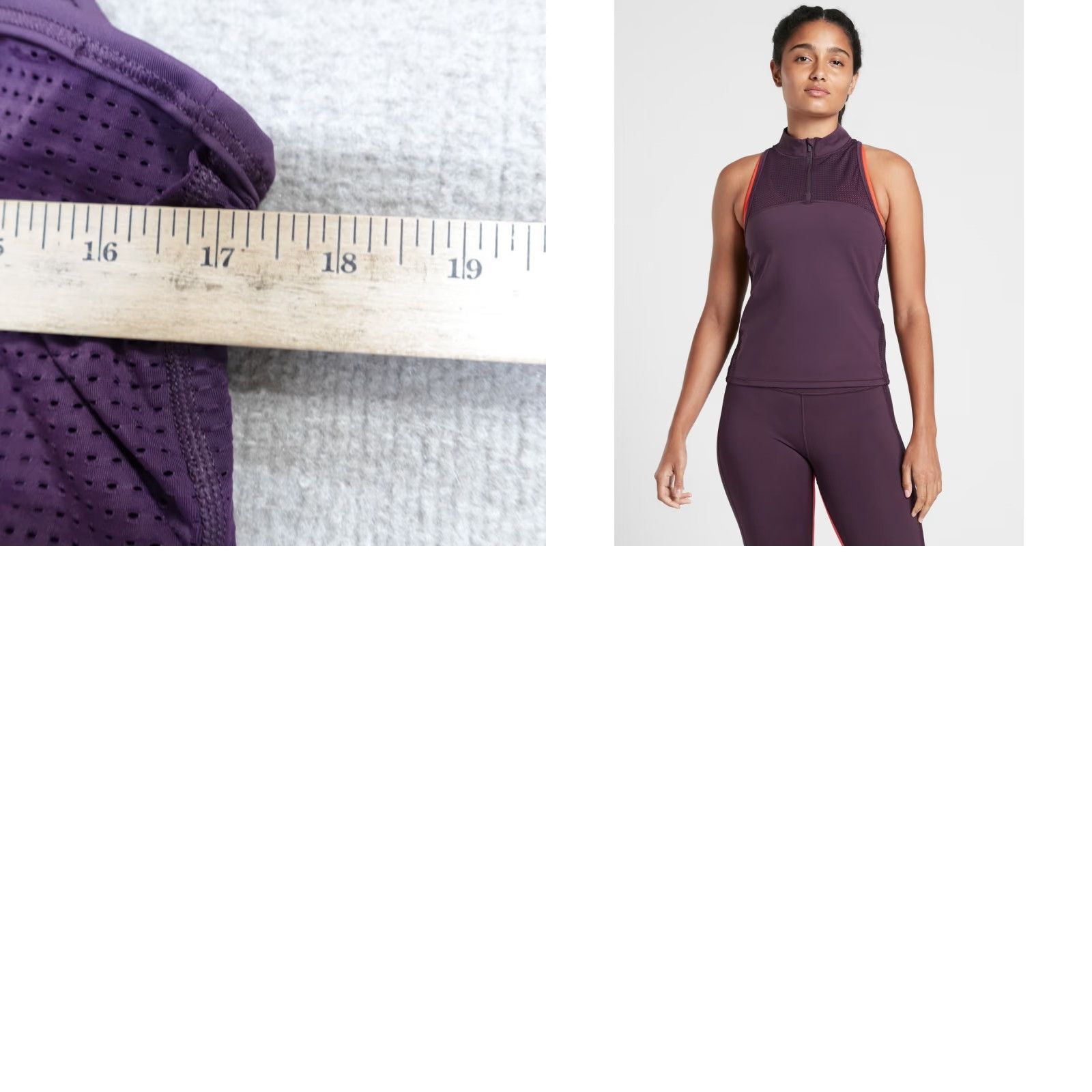 Athleta Athleta Tank Shirt Women XL Purple Hiit It 1/4 Zip Racerback Sleeveless Activewear Yoga Size XL / US 12-14 / IT 48-50 - 8 Thumbnail