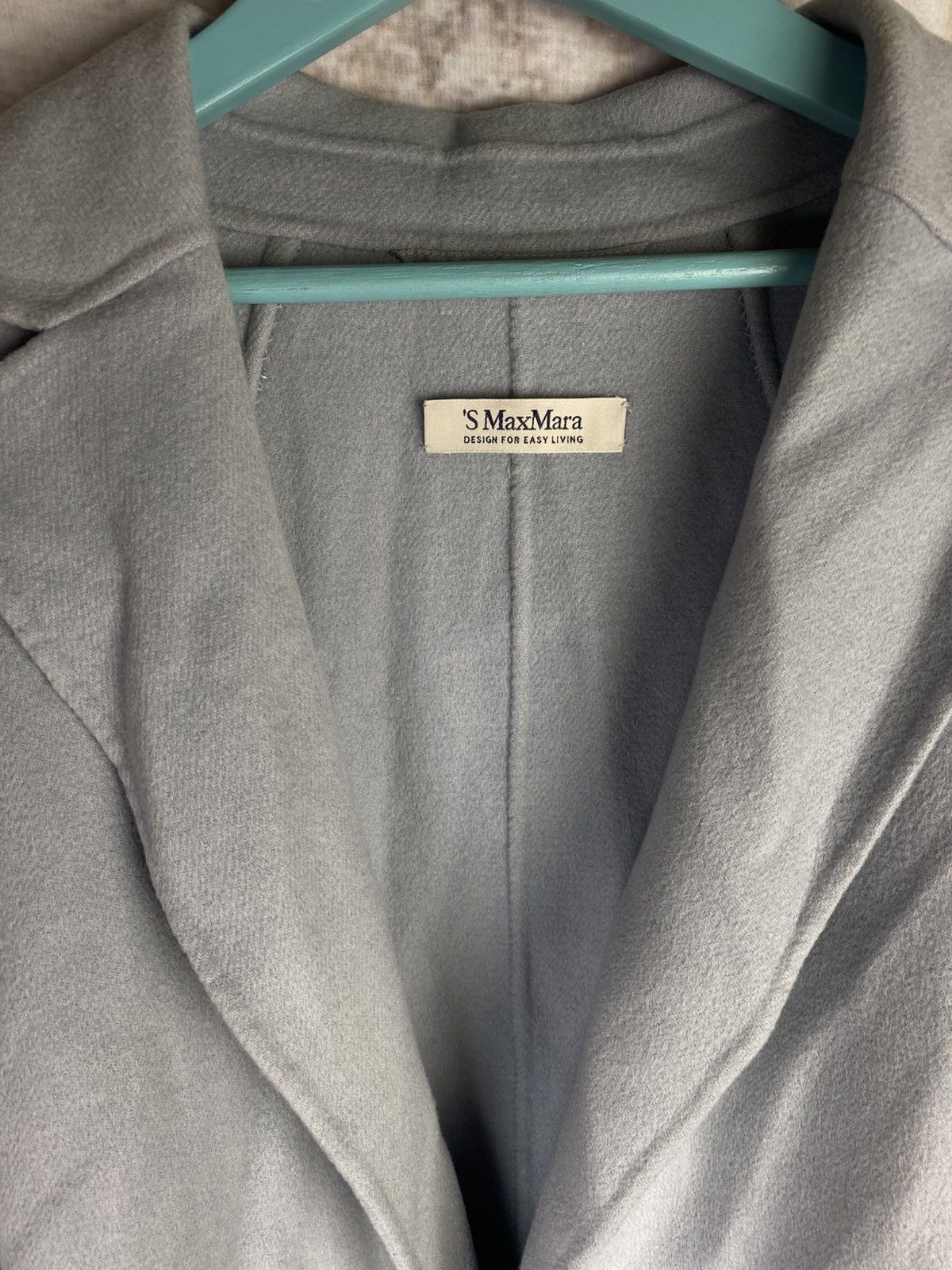 Max Mara Max Mara Long Trench Coat Blue 100% Wool US 8 Size M / US 6-8 / IT 42-44 - 2 Thumbnail