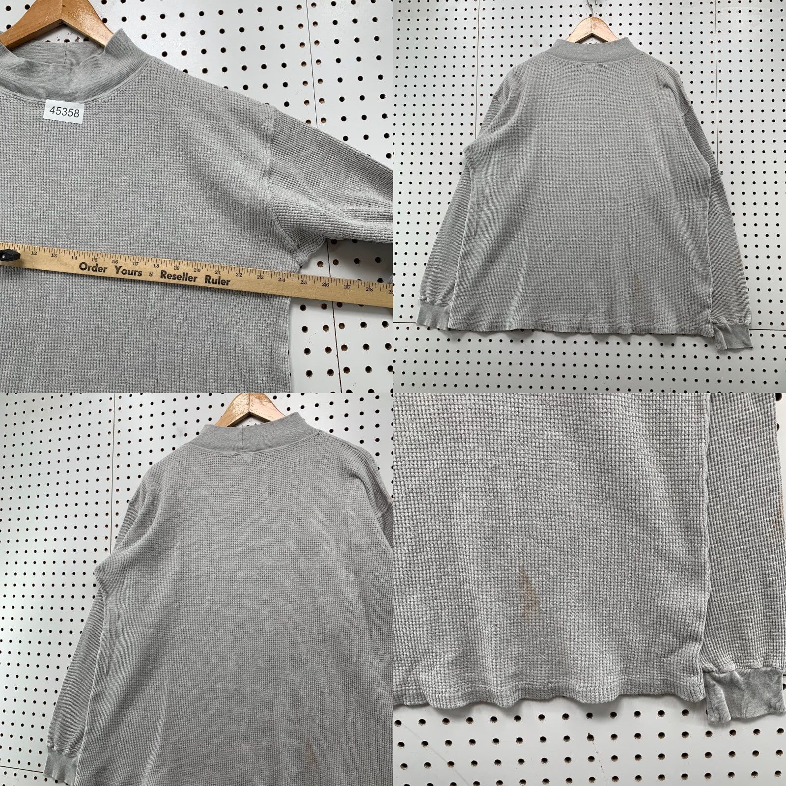 Lands' End VINTAGE Lands' End Thermal Shirt Mens XL Gray Waffle Knit 90s 80s Long Sleeve USA Size US XL / EU 56 / 4 - 8 Thumbnail