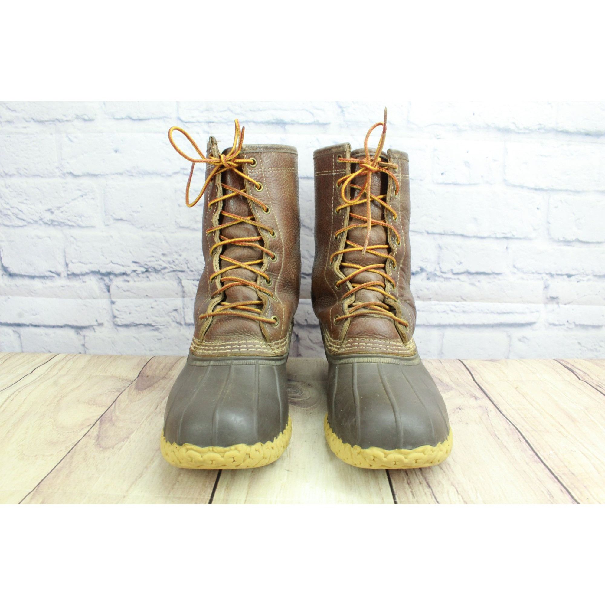 L.L. Bean × Leather LL Bean Leather Shearling Lined Insulated Duck Boots 10 M Size US 10 / IT 40 - 4 Thumbnail