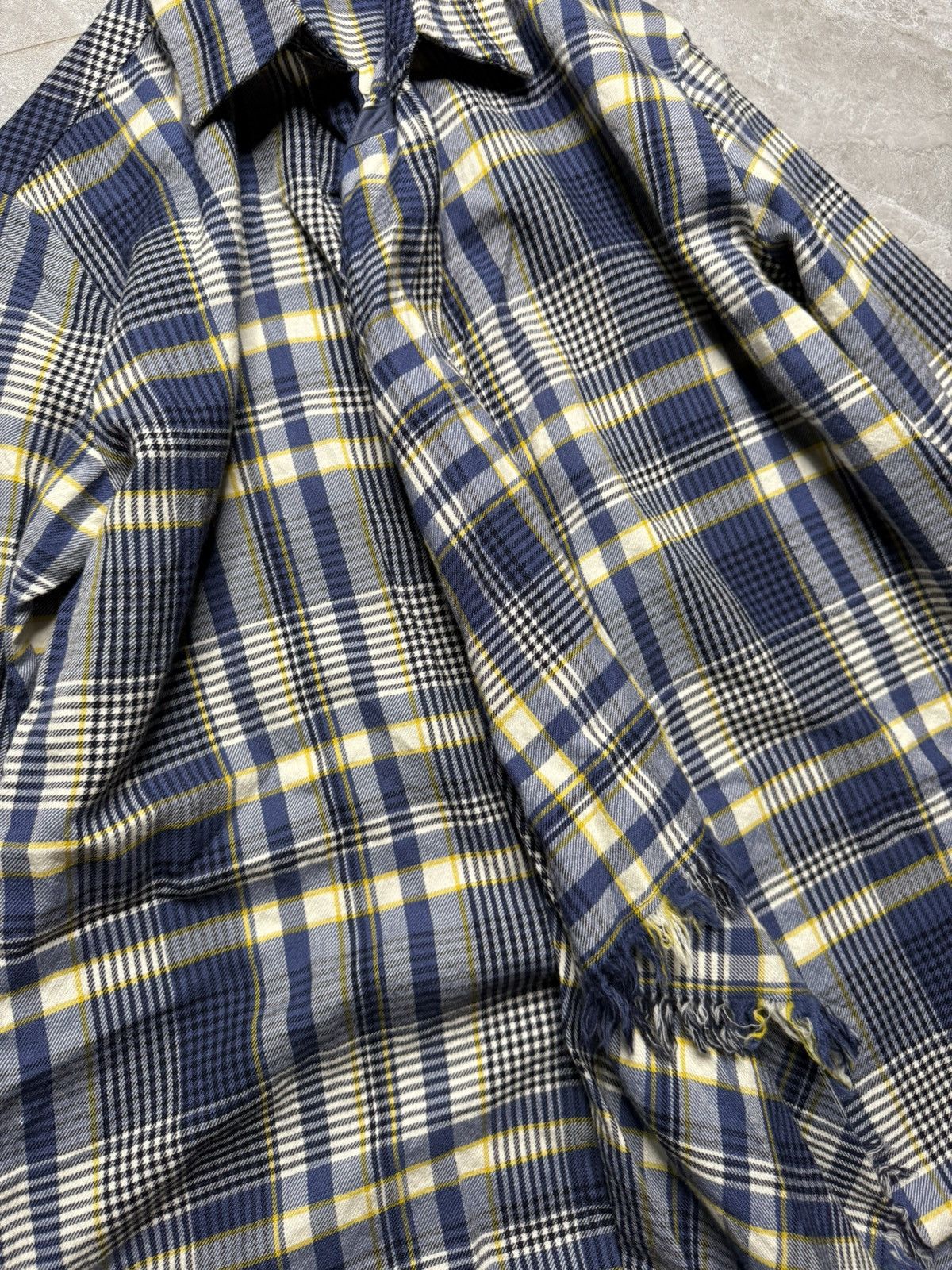 Y's Ys Yohji Yamamoto Deconstructed Wool Check Shirt Size US M / EU 48-50 / 2 - 3 Thumbnail