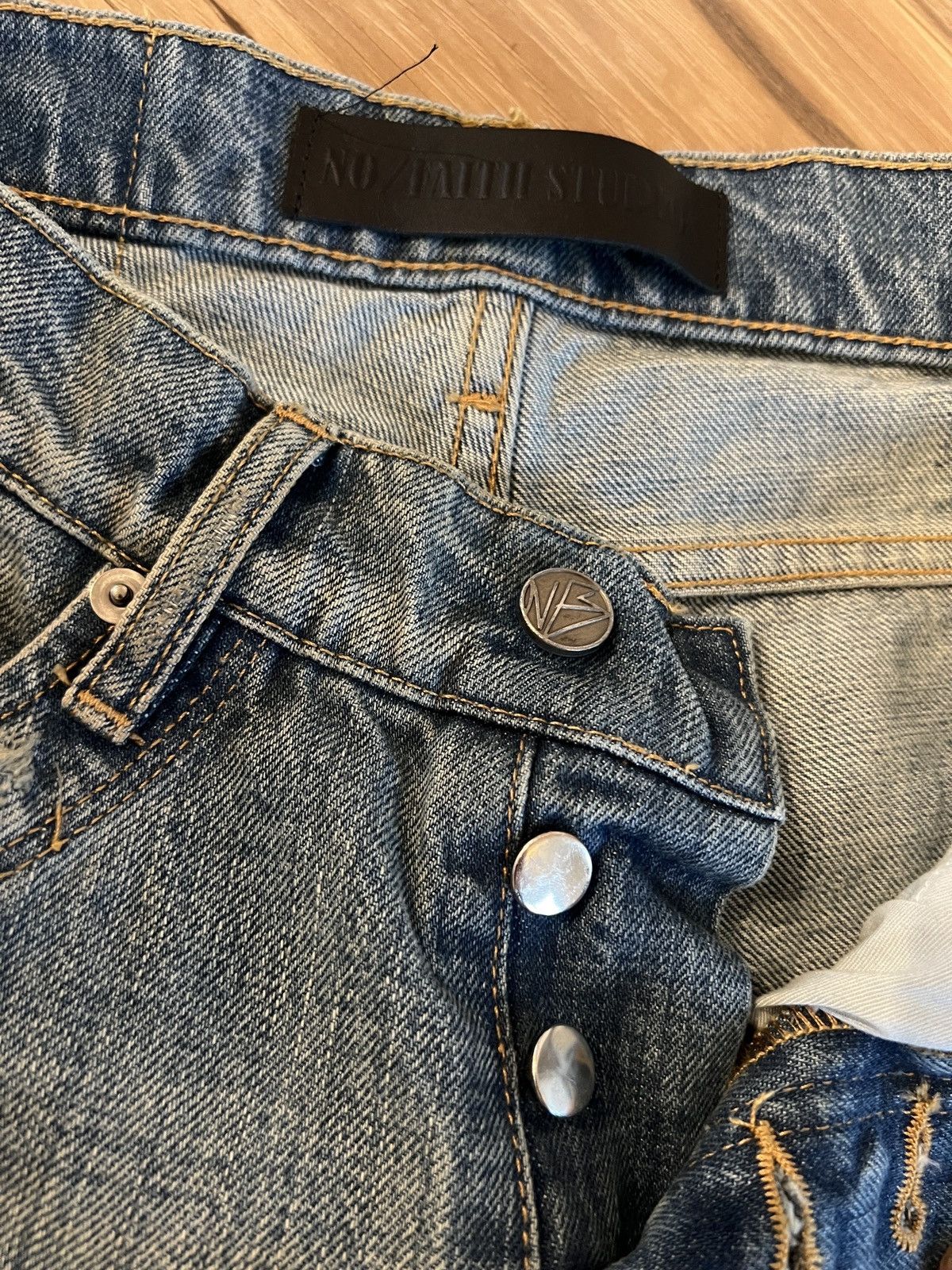 No Faith Studios No Faith Studios Italian Sewn & Worn Bootcut Denim Size US 31 - 4 Thumbnail