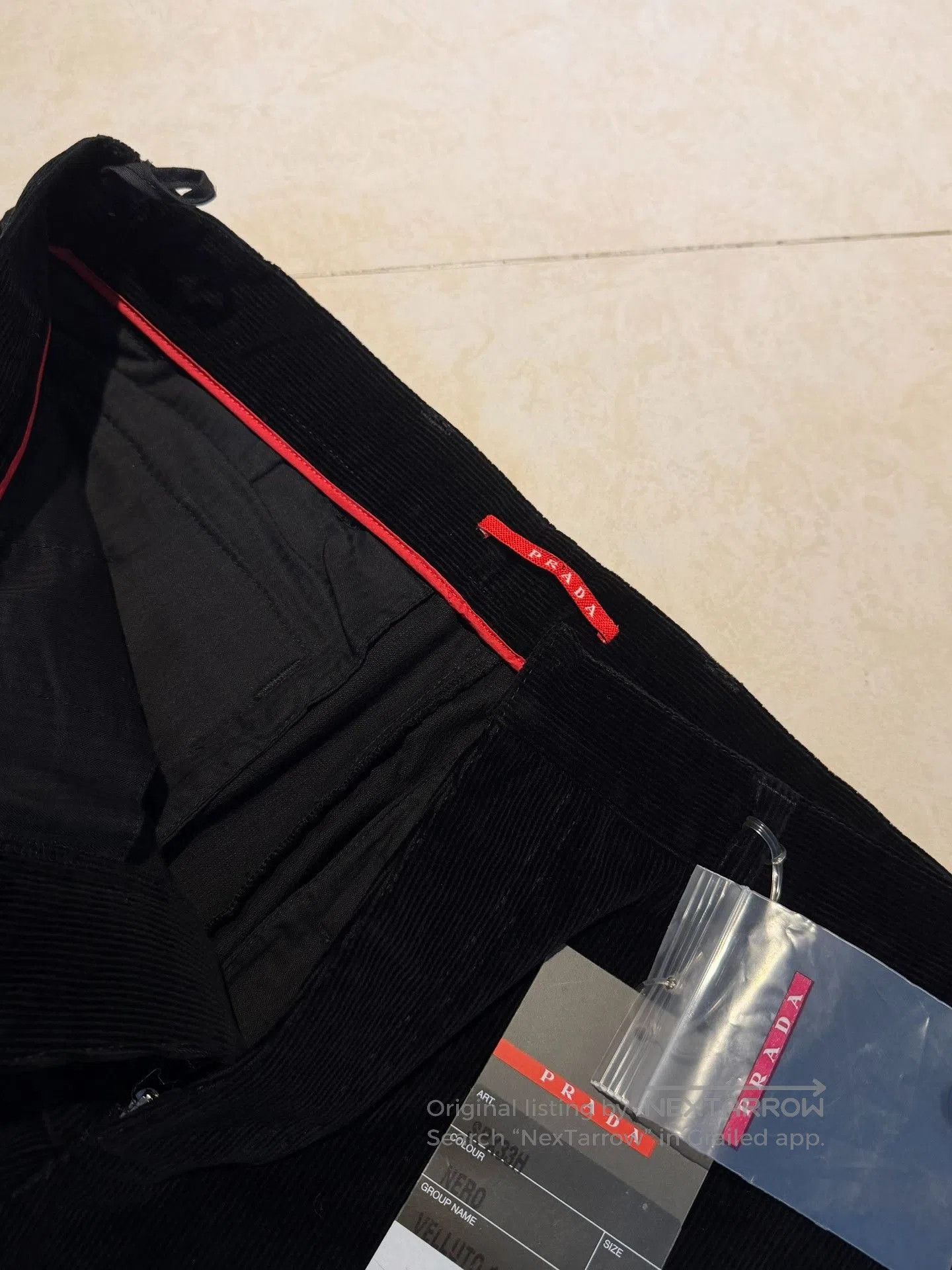 Prada Prada Black Corduroy Straight-Leg Pants. Size US 30 / EU 46 - 4 Thumbnail