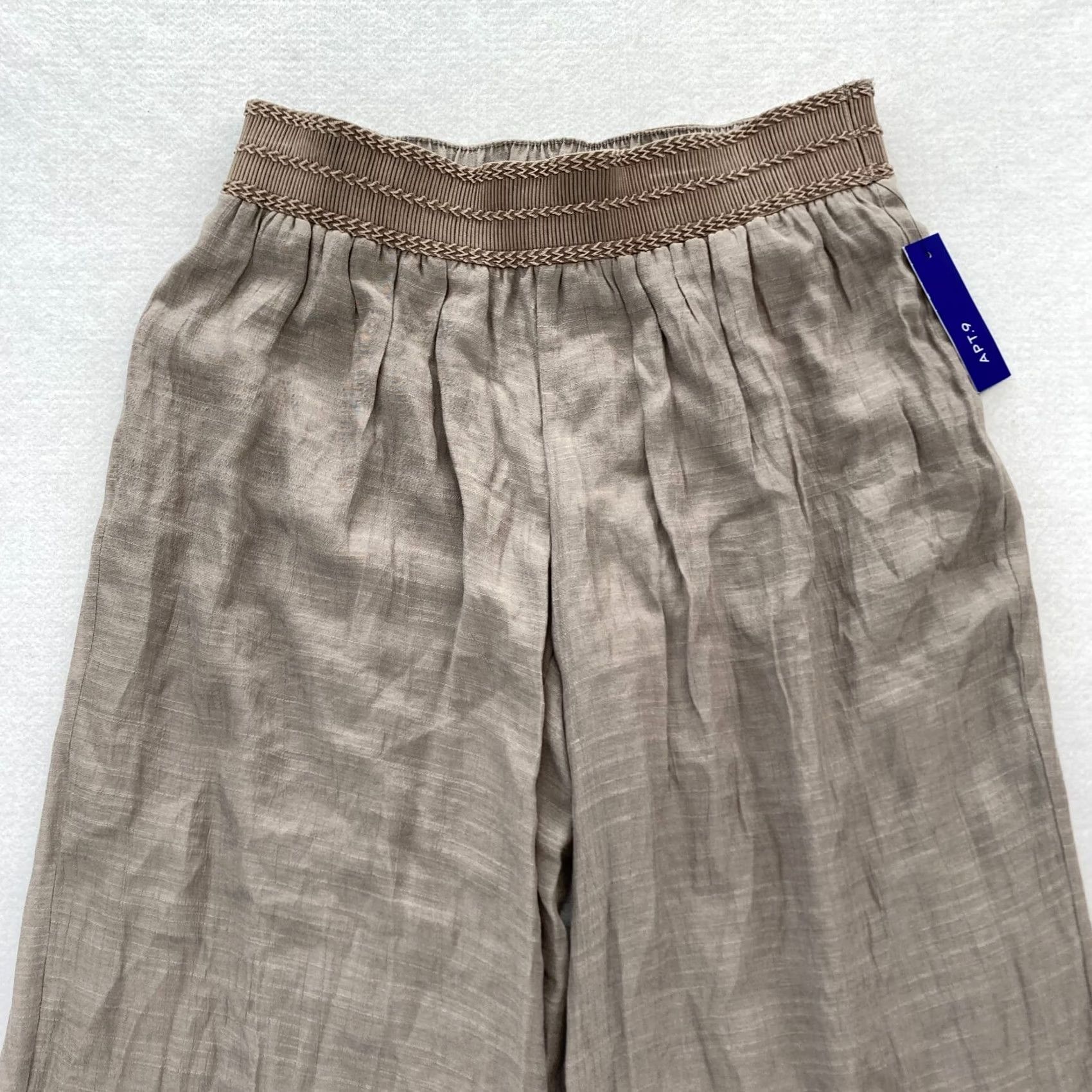 Apt. 9 Apt. 9 Pants Women's Large Brown Stretch Fabric Pull On Wide Leg NWT Size 36" / US 14 / IT 50 - 2 Thumbnail