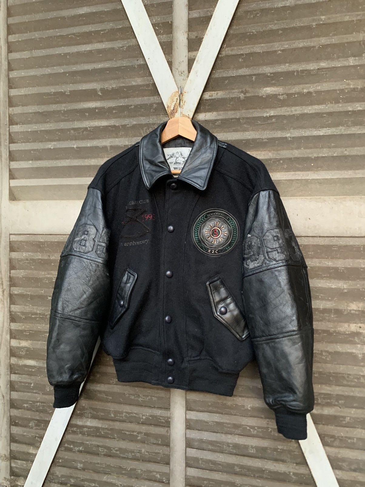 Vintage 👹Vintage Kome Kome Club All Black Varsity Jacket Size US S / EU 44-46 / 1 - 1 Thumbnail