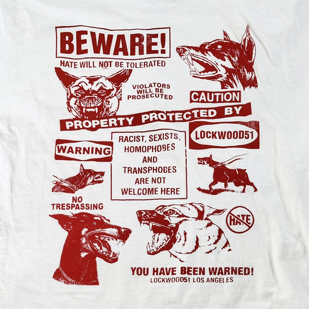 Vintage LOCKWOOD51 ANTI RACISM ART TEE! Size US L / EU 52-54 / 3 - 1 Thumbnail