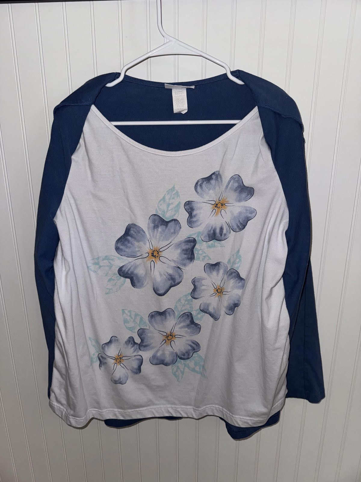 Blair Vintage Blair Blue and White Floral Print Cardigan Top XL Size XL / US 12-14 / IT 48-50 - 2 Thumbnail