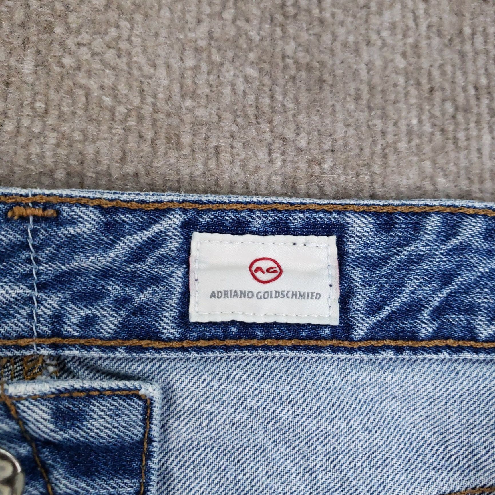 Denime AG Adriano Goldschmied Erin Pencil Skirt Womens 30 Blue Denim Distressed Frayed Knee Length Zip Button Pockets Slit Cadence Retro Grunge Casual Womens Size 30" / US 8 / IT 44 - 7 Thumbnail