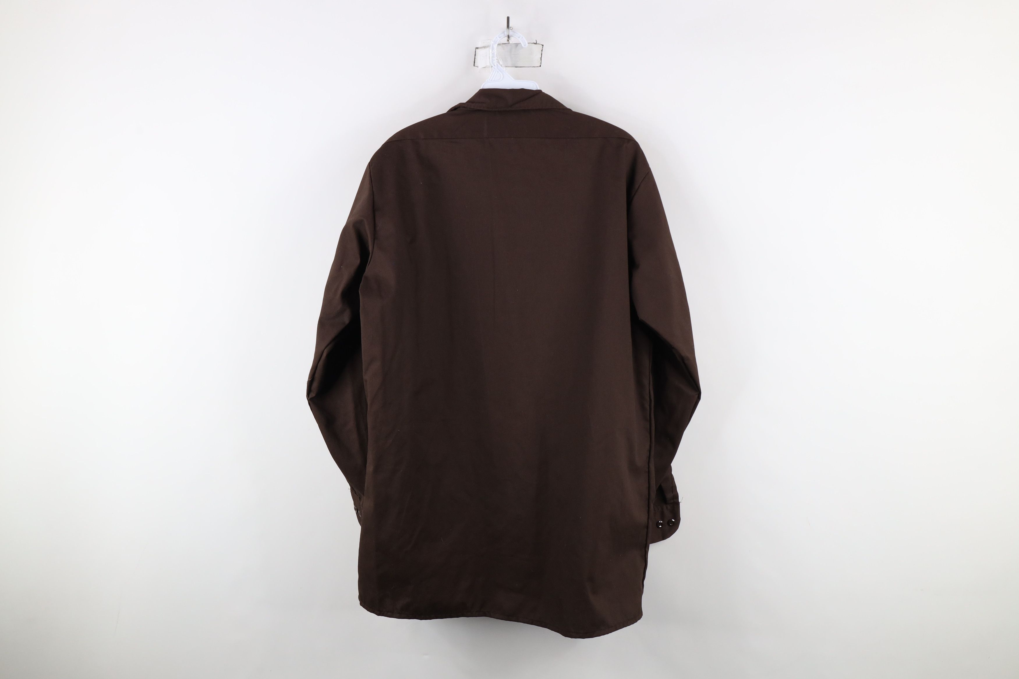 Dickies × Vintage Vintage 90s Dickies Faded Workwear Button Shirt Brown USA Size US M / EU 48-50 / 2 - 8 Thumbnail