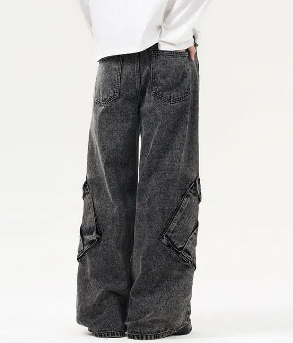 Japanese Brand Norika x Sara American retro straight loose cargo jeans Size US 32 / EU 48 - 3 Thumbnail