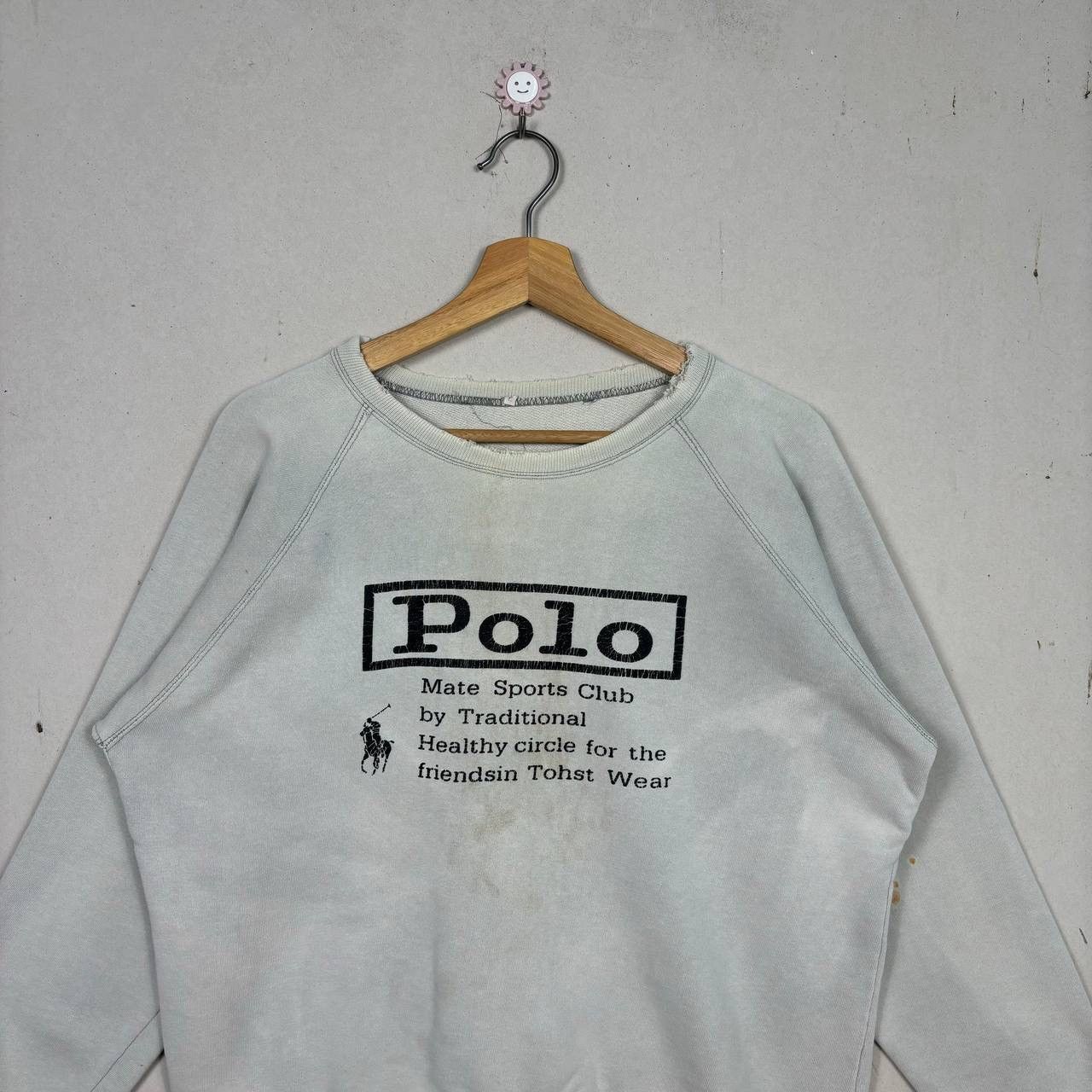 Vintage Thrashed Vtg 90s Polo Mate Sports Club Sun Faded Sweatshirt Size US L / EU 52-54 / 3 - 3 Thumbnail