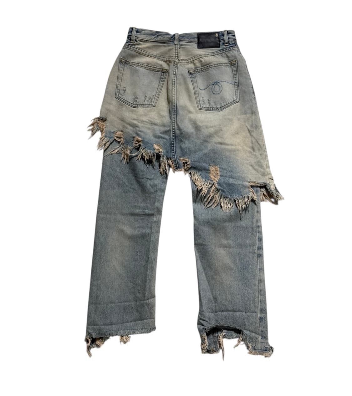 R13 R13 Distressed Double Denim Jeans Size 26" / US 2 / IT 38 - 2 Thumbnail