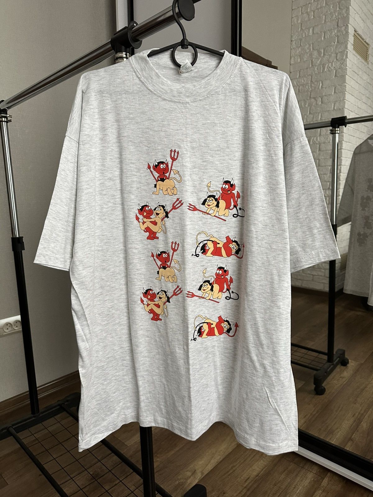 Devil And Angel Sex Position Kamasutra Vintage T-Shirt 90s
