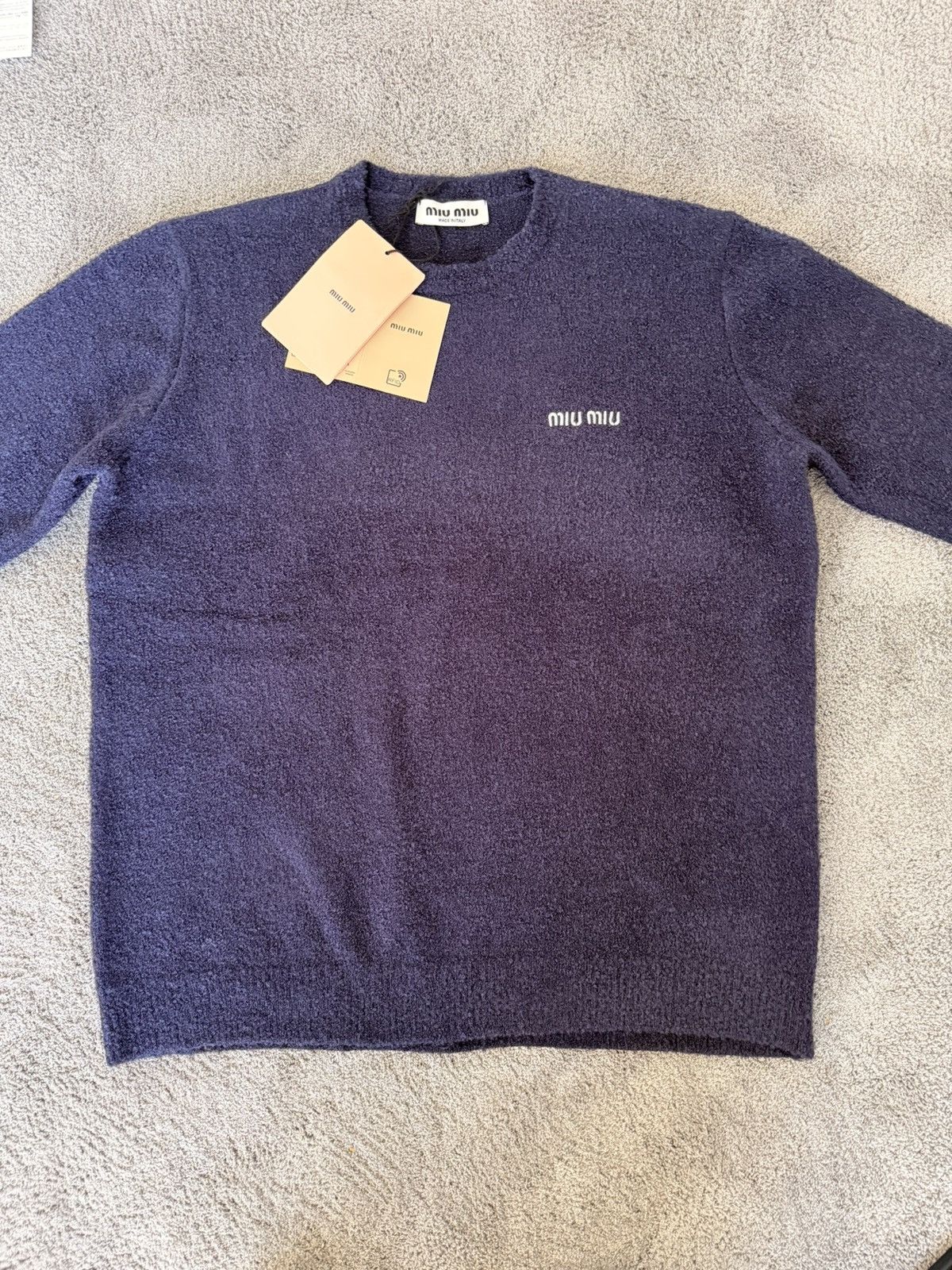 Miu Miu logo (terry) long-sleeve sweater (new)