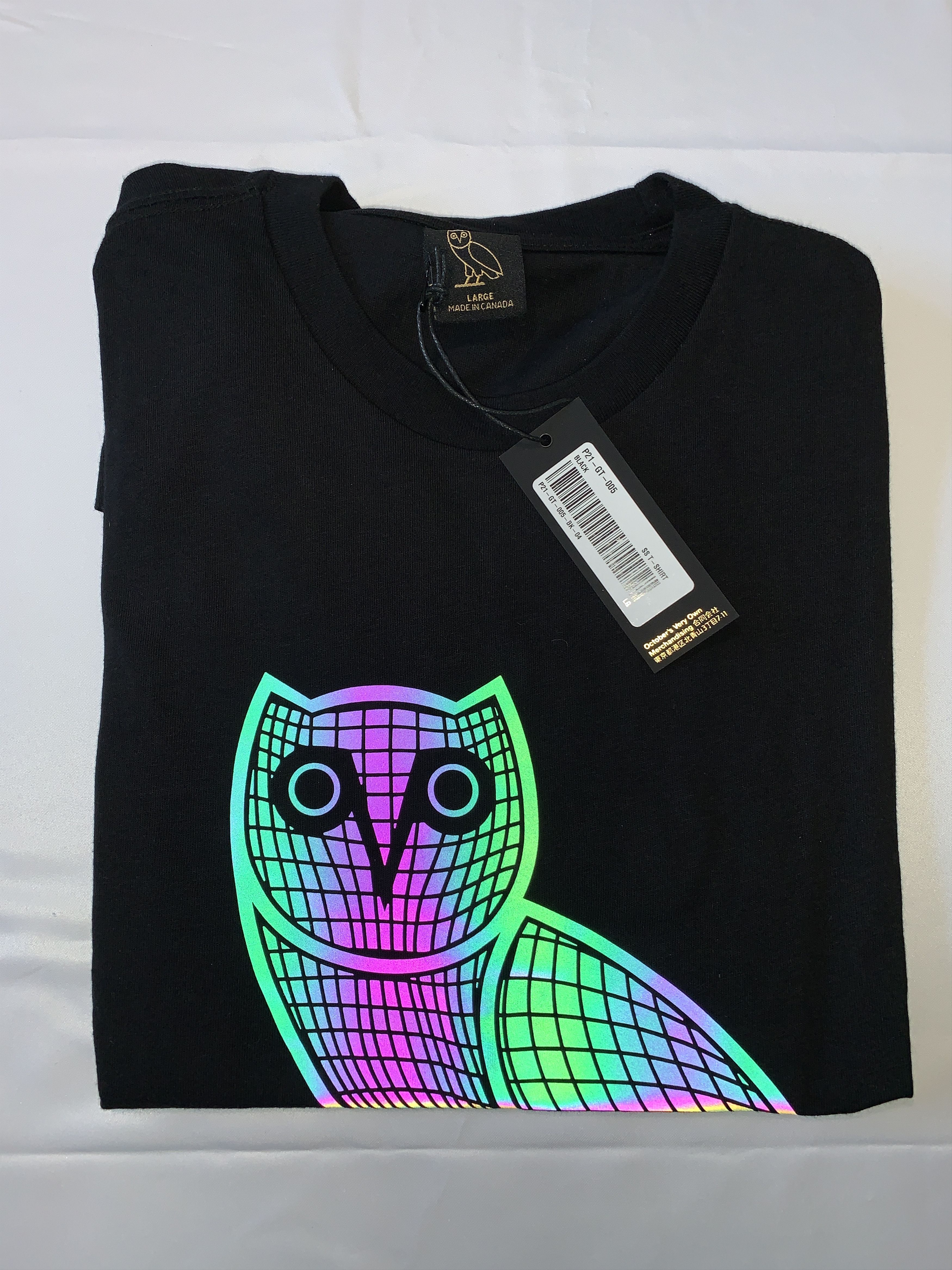 Drake *RARE* OVO Iridescent Grid OG Owl T-shirt Size US L / EU 52-54 / 3 - 1 Thumbnail