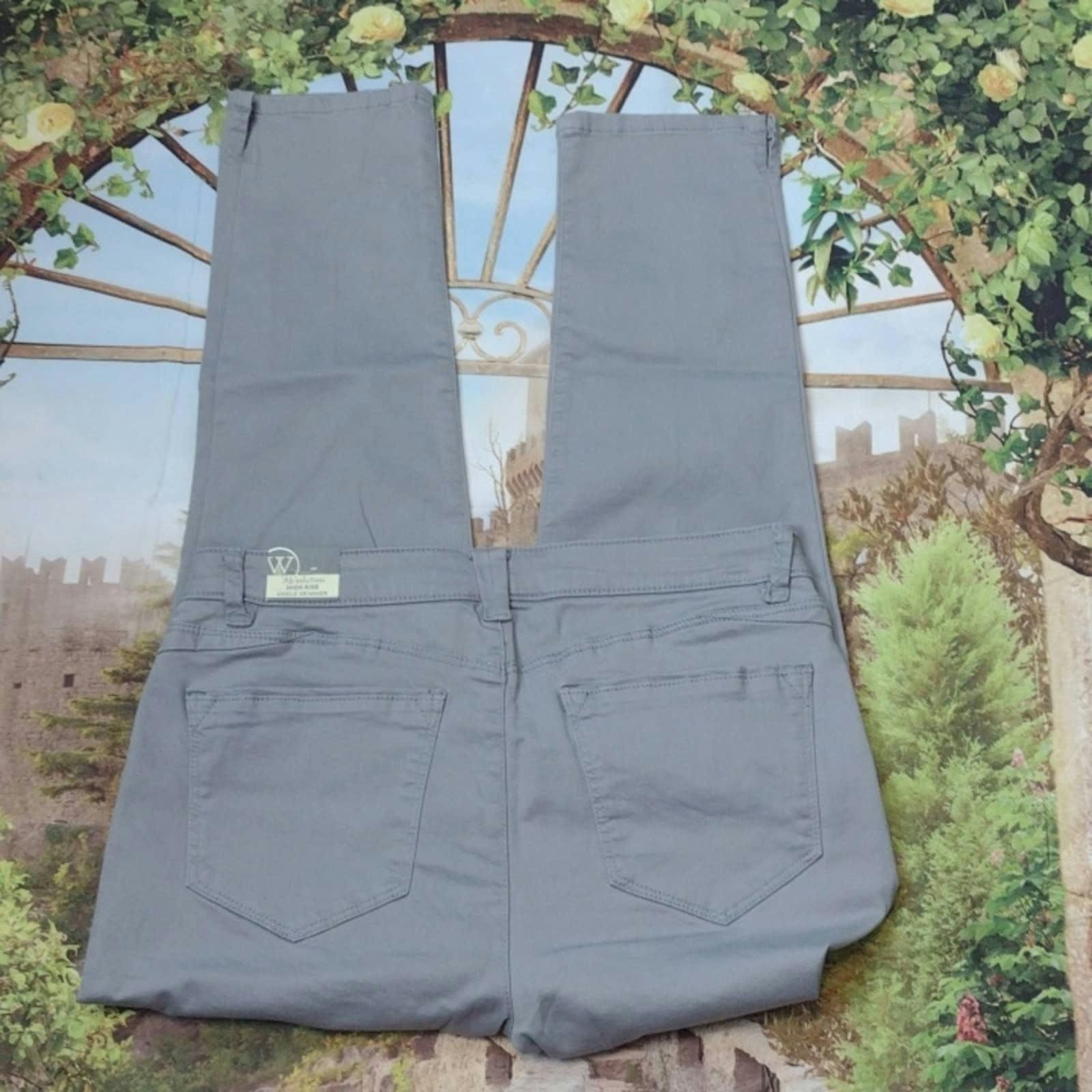 Wit & wisdom gray high rise outlets ankle skimmer pants size 8