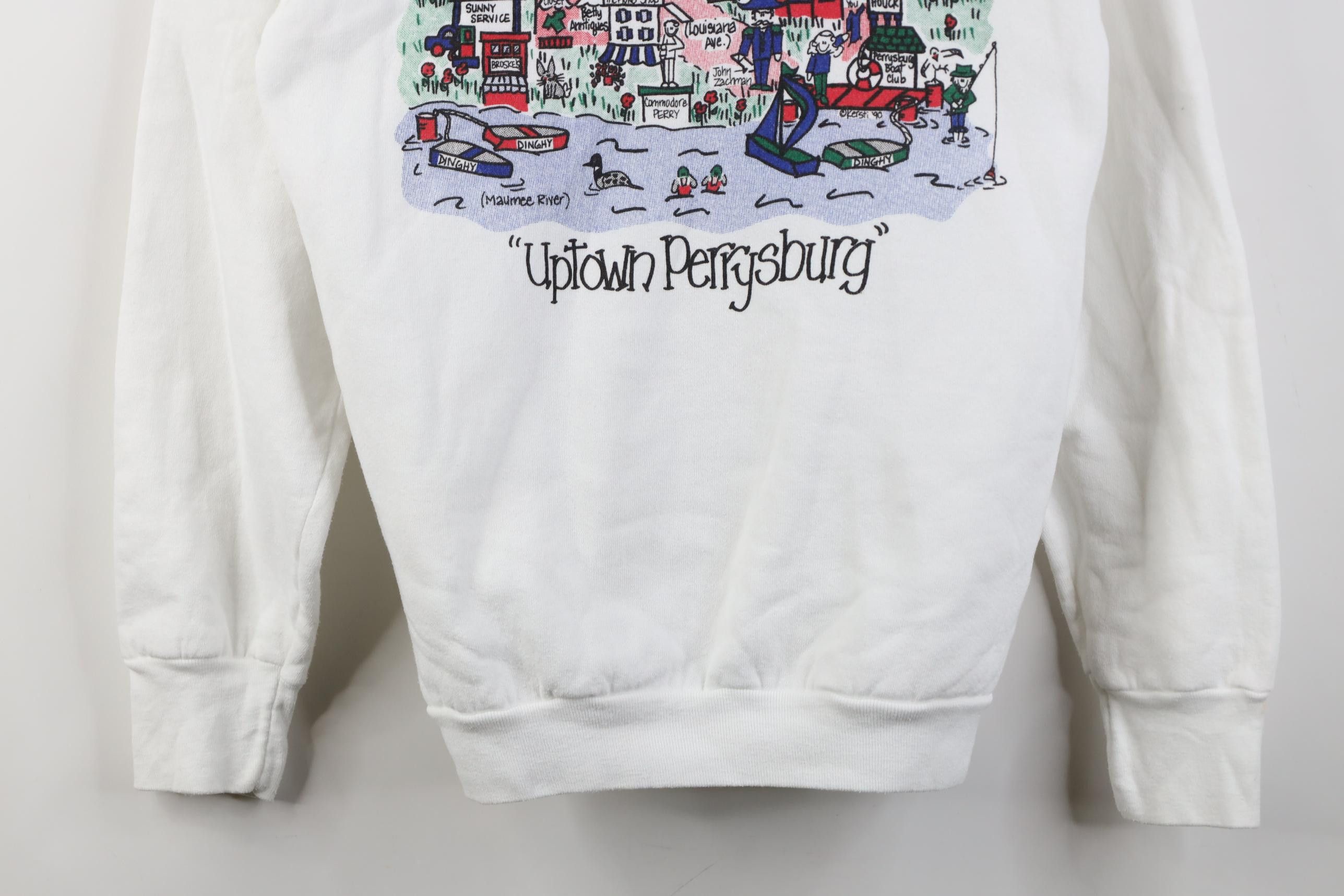 Vintage Vintage 90s Perrysburg Ohio Crewneck Sweatshirt White USA Size S / US 4 / IT 40 - 3 Thumbnail