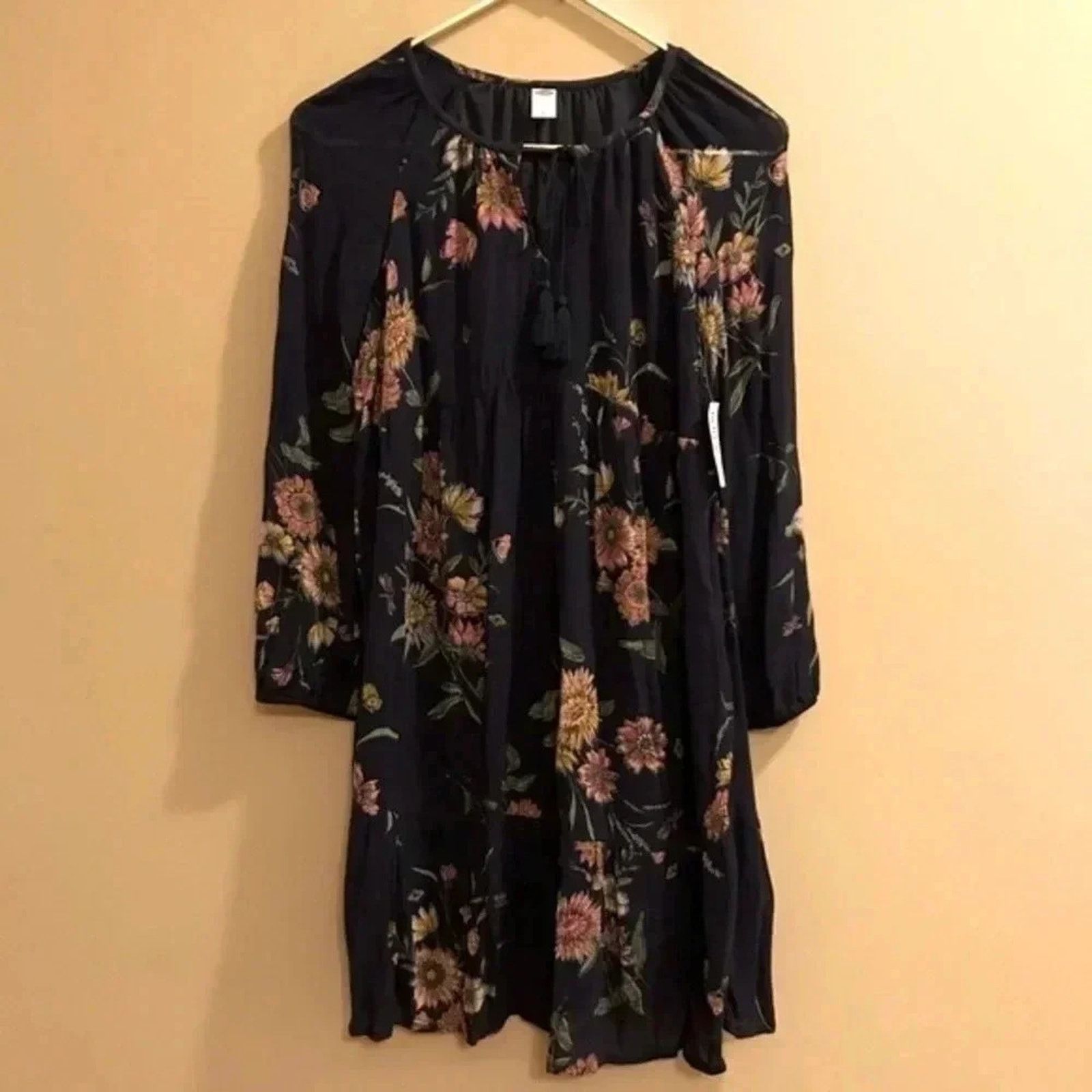 Old Navy Old Navy Floral Dress Blue NWT Sz XS Long Sleeves Boho Tunic Size XS / US 0-2 / IT 36-38 - 1 Thumbnail