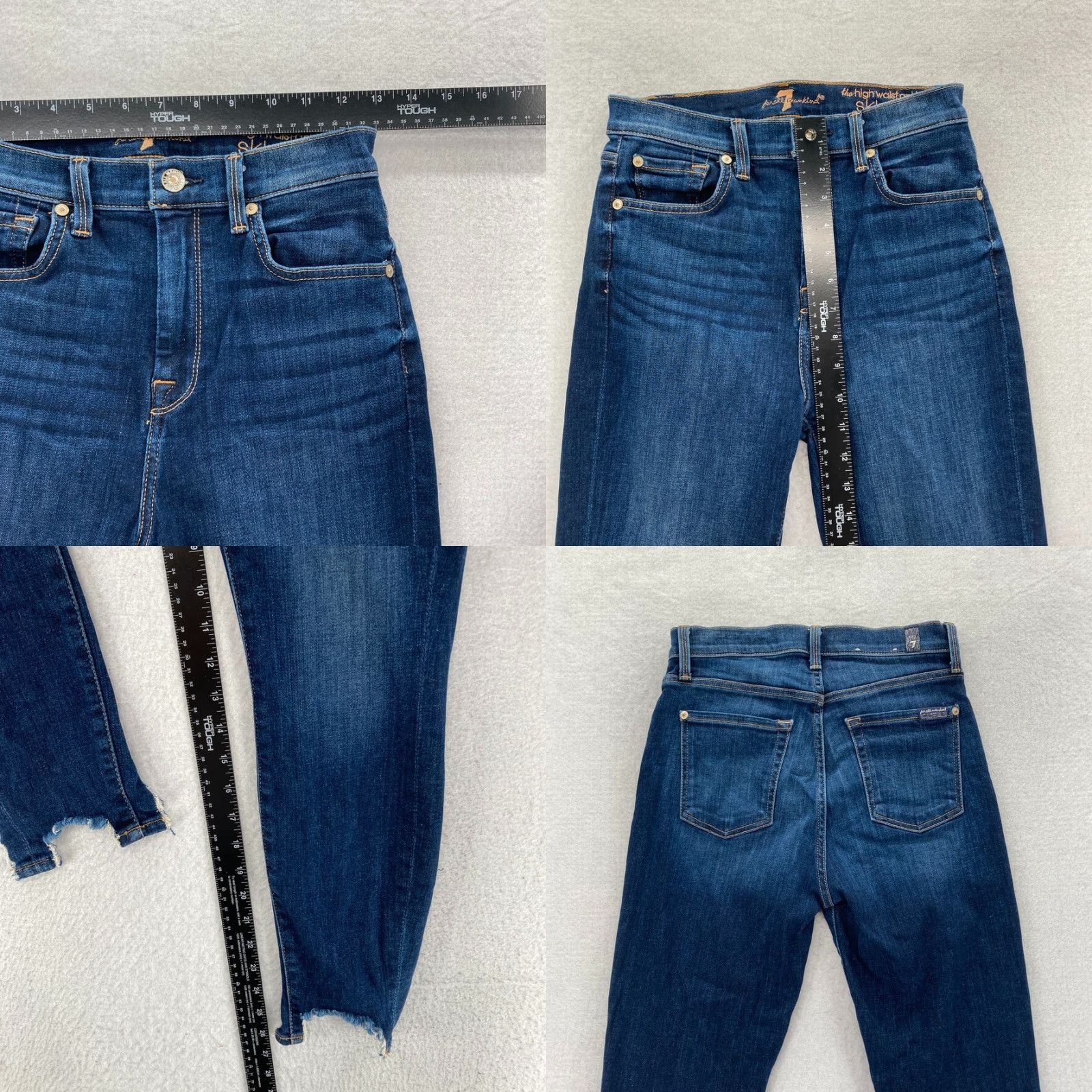 7 For All Mankind 7 For All Mankind Women's 27 Dark Wash Blue Stretch Denim Skinny Ankle Jeans Size 26" / US 2 / IT 38 - 8 Thumbnail