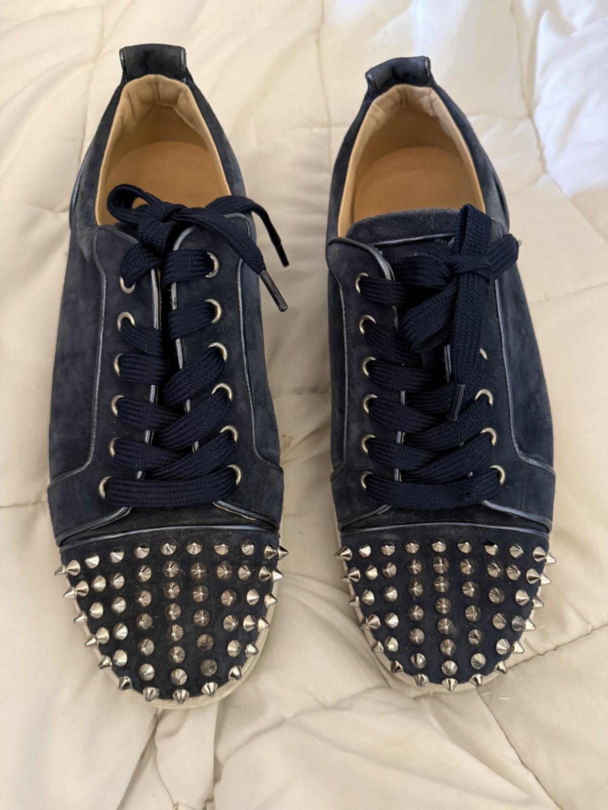 Christian Louboutin Christian Louboutin Blue Suede Spike Trainers Size US 9 / EU 42 - 1 Thumbnail