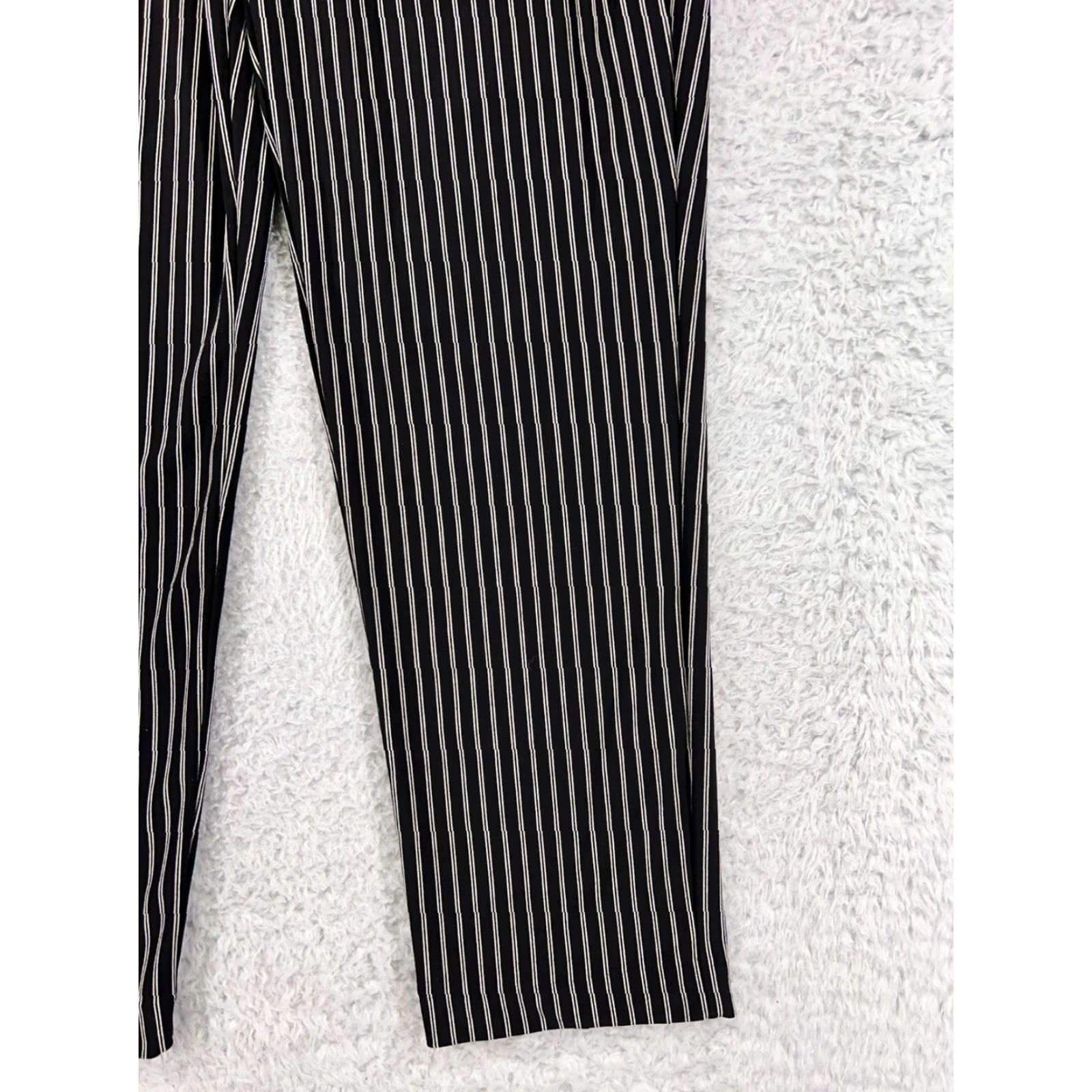 Vintage Hilary Radley Pants Women XS Black White Stripe Pleated Pockets Stretch Size 26" / US 2 / IT 38 - 4 Thumbnail
