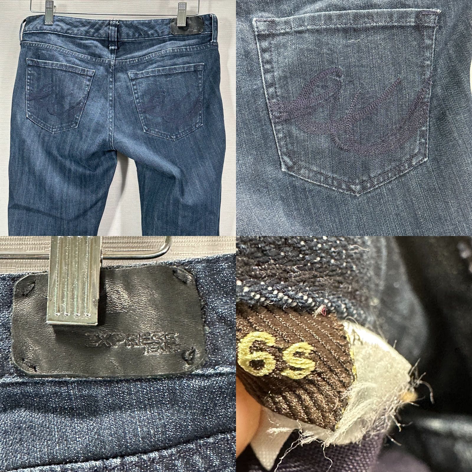 Express Express Jeans Bootcut Womens 6 Stella Dark Wash Cotton Stretch Pockets Jeans Size 28" / US 6 / IT 42 - 8 Thumbnail