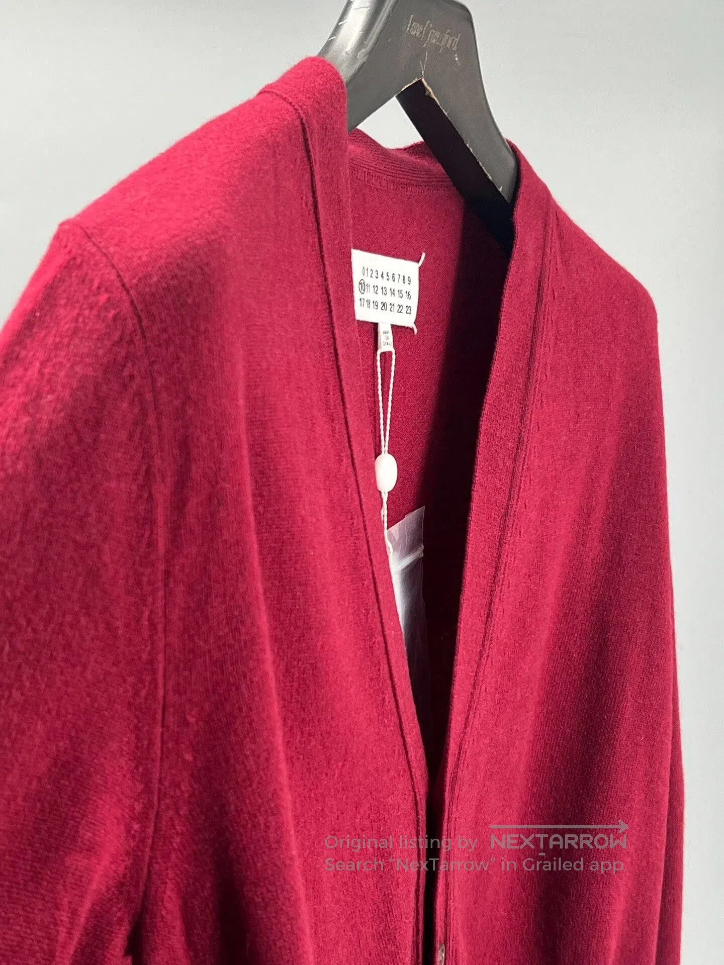 Maison Margiela Maison Margiela Men's Burgundy Cardigan Sweater. Size US M / EU 48-50 / 2 - 2 Thumbnail