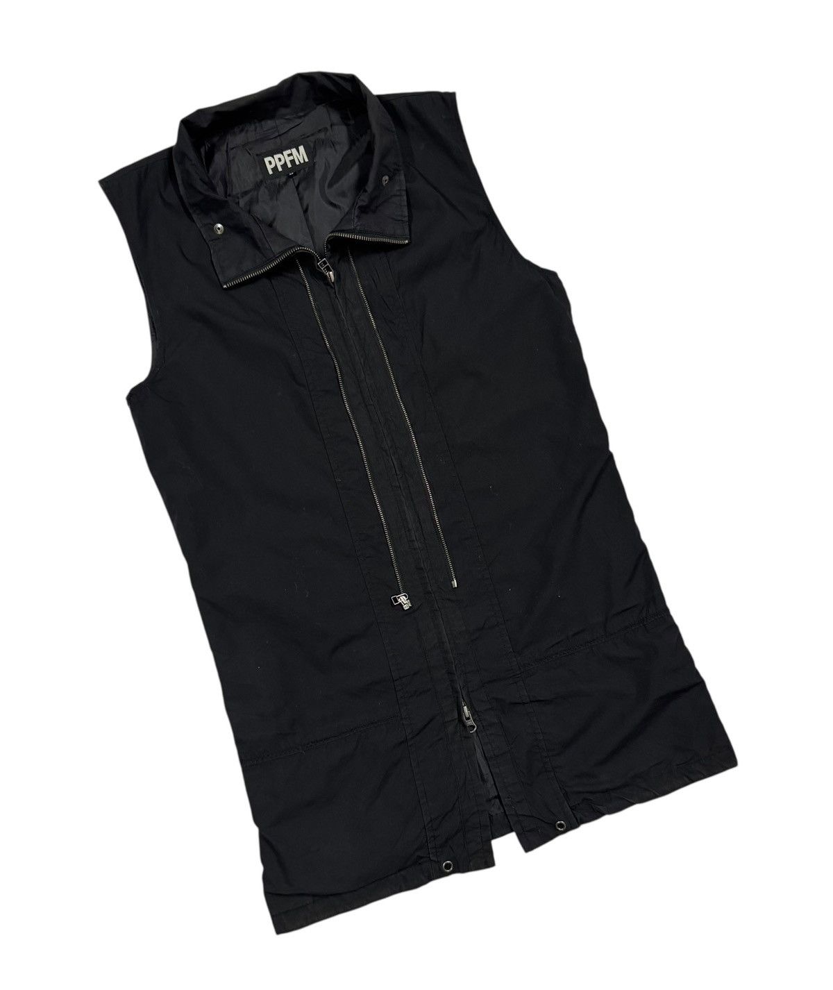 PPFM Vtg🔥PPFM Multi-Zipper Utility Sleeveless Vest Zipper Jacket Size 40S - 5 Thumbnail
