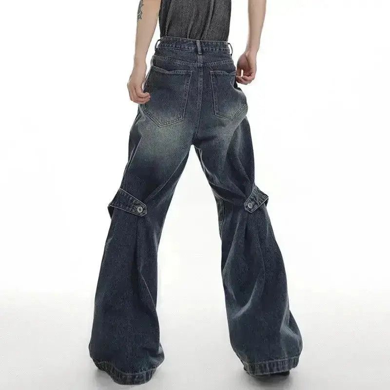 Japanese Brand Deconstruct Wide Leg Washed Jeans Pants y2k Size US 34 / EU 50 - 3 Thumbnail
