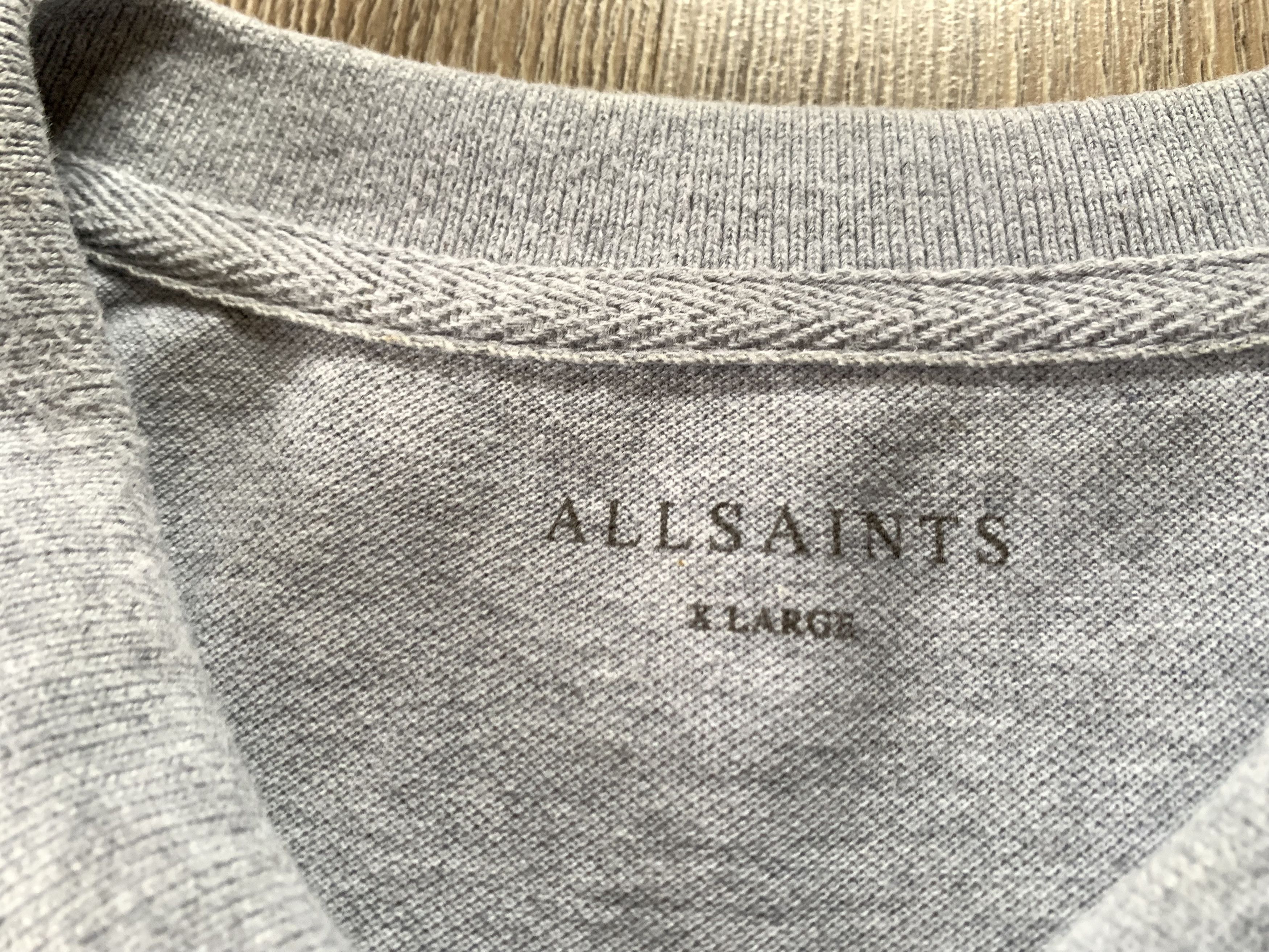 Allsaints × Designer Allsaints Cotton Grey PoloT Shirt Size US XL / EU 56 / 4 - 6 Thumbnail