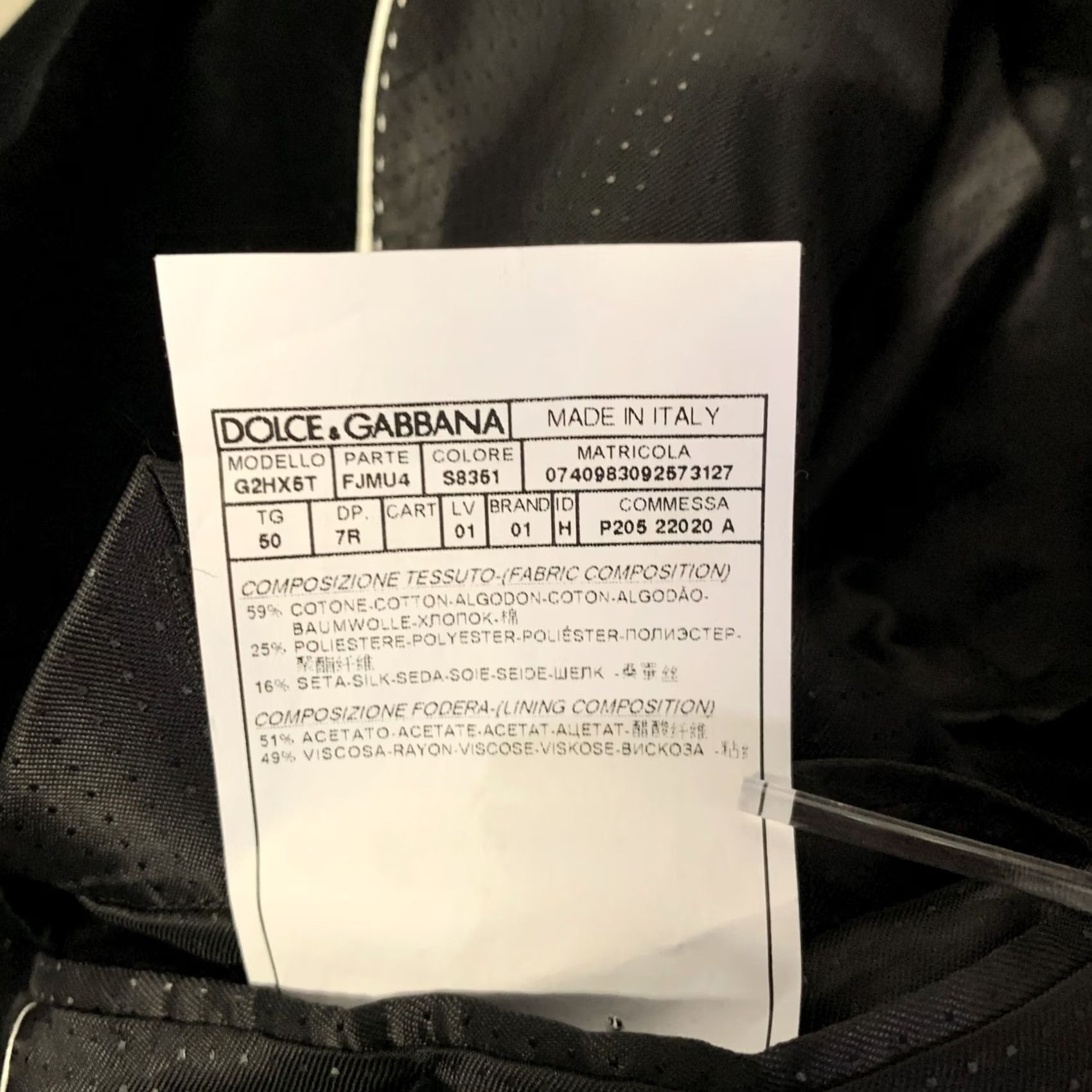 Dolce & Gabbana DOLCE & GABBANA Size 40 Black White Dot Cotton Blend Tuxedo Sport Coat Dressy Blazer Men XS-40) Size 40R - 7 Thumbnail