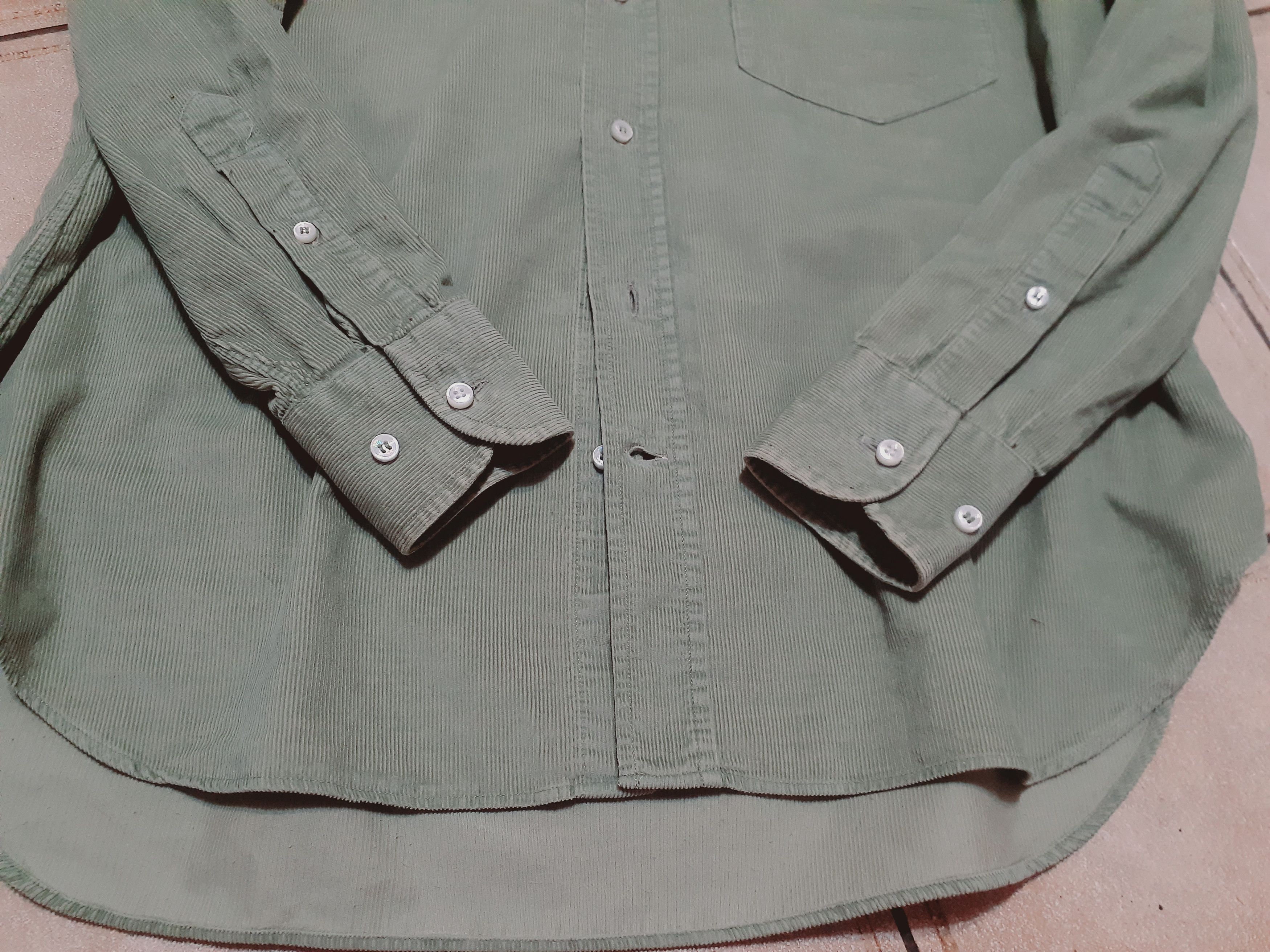 Loro Piana Loro Piana Khaki Long Sleeve Velvet Shirt Size US M / EU 48-50 / 2 - 7 Thumbnail