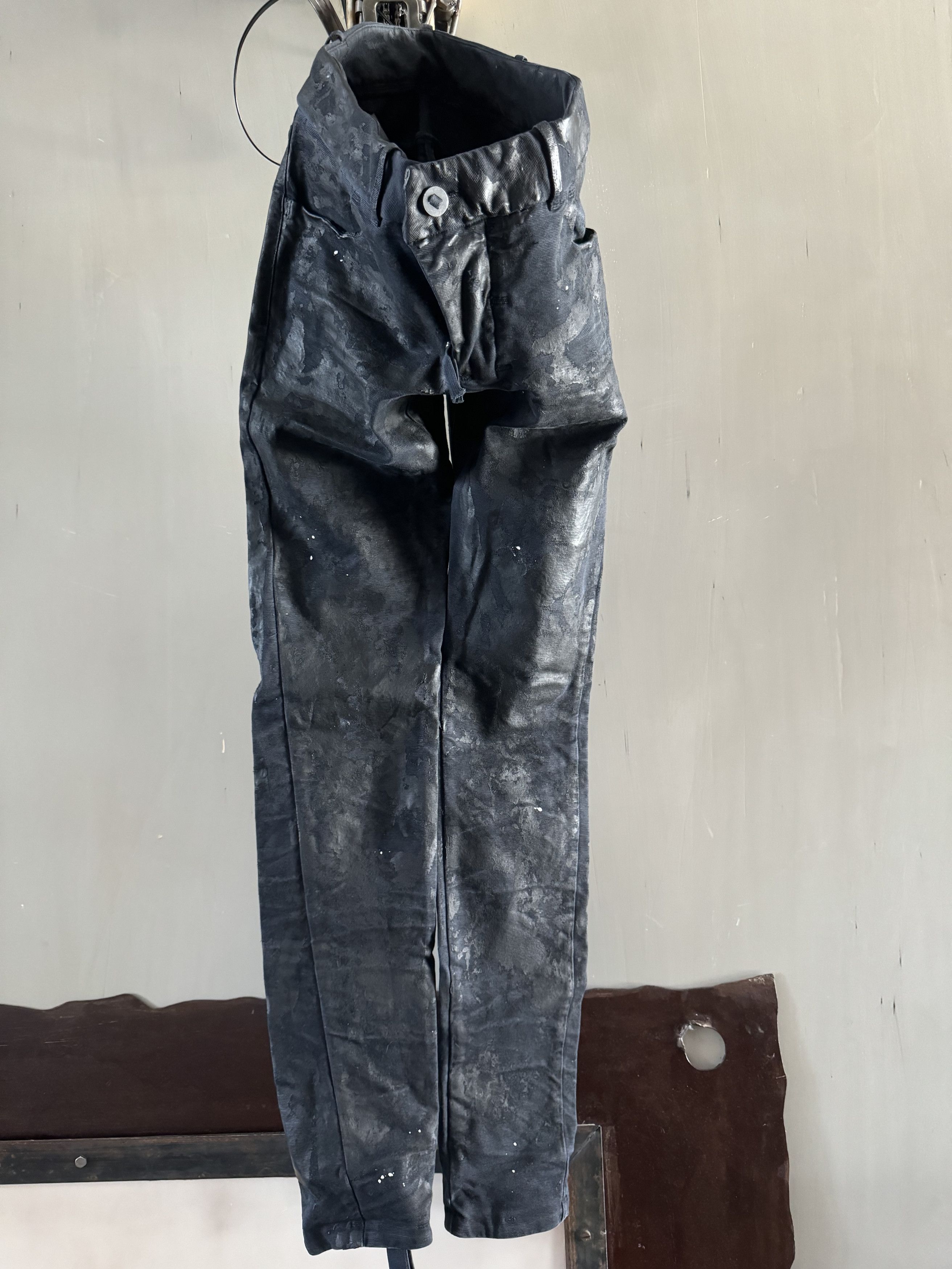 Boris Bidjan Saberi BLACK WAXED WP2 -F1405K SLIM FIT BBS JEANS Size US 27 - 4 Thumbnail