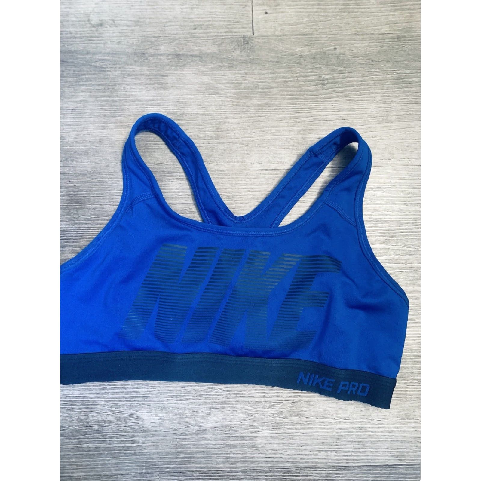 Nike Nike Pro Dri-Fit Women’s Blue Logo Sports Bra Size Medium Size ONE SIZE - 2 Thumbnail