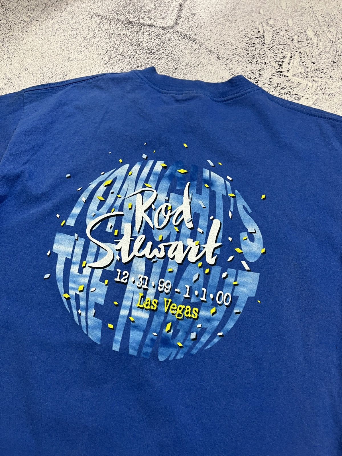 Band Tees × Vintage Rod Stewart Tonight's The Night Las Vegas New Years T-Shirt Size US L / EU 52-54 / 3 - 10 Thumbnail