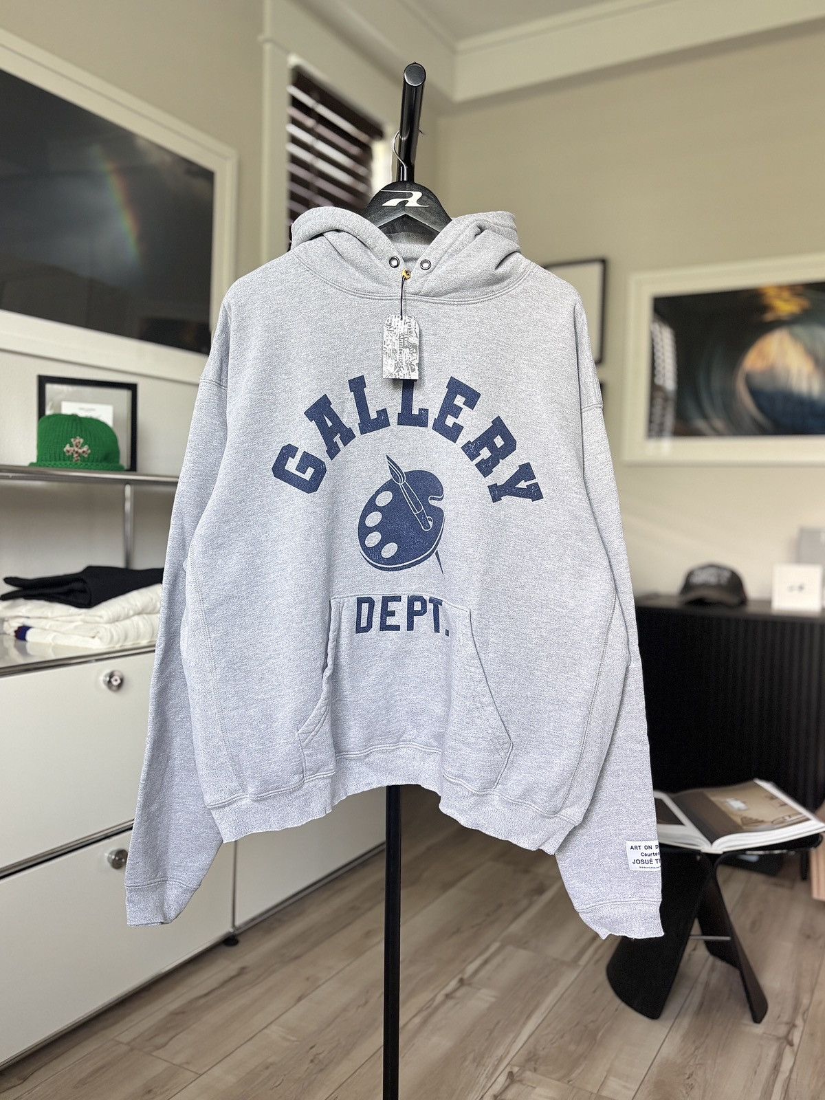 Gallery Dept. Gallery Dept ATK Logo Distressed Hoodie(Grey/L