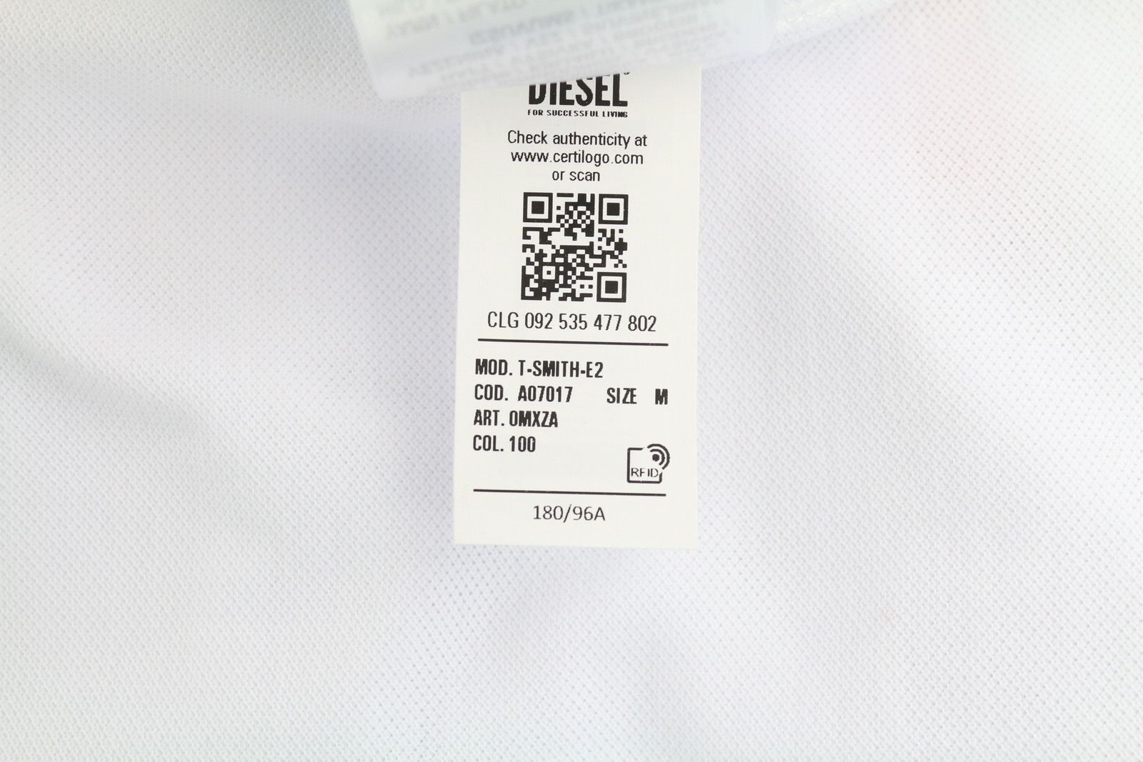 Diesel T-SMITH-E2 M White Patterned Logo T-Shirt 41166 Size US M / EU 48-50 / 2 - 11 Thumbnail