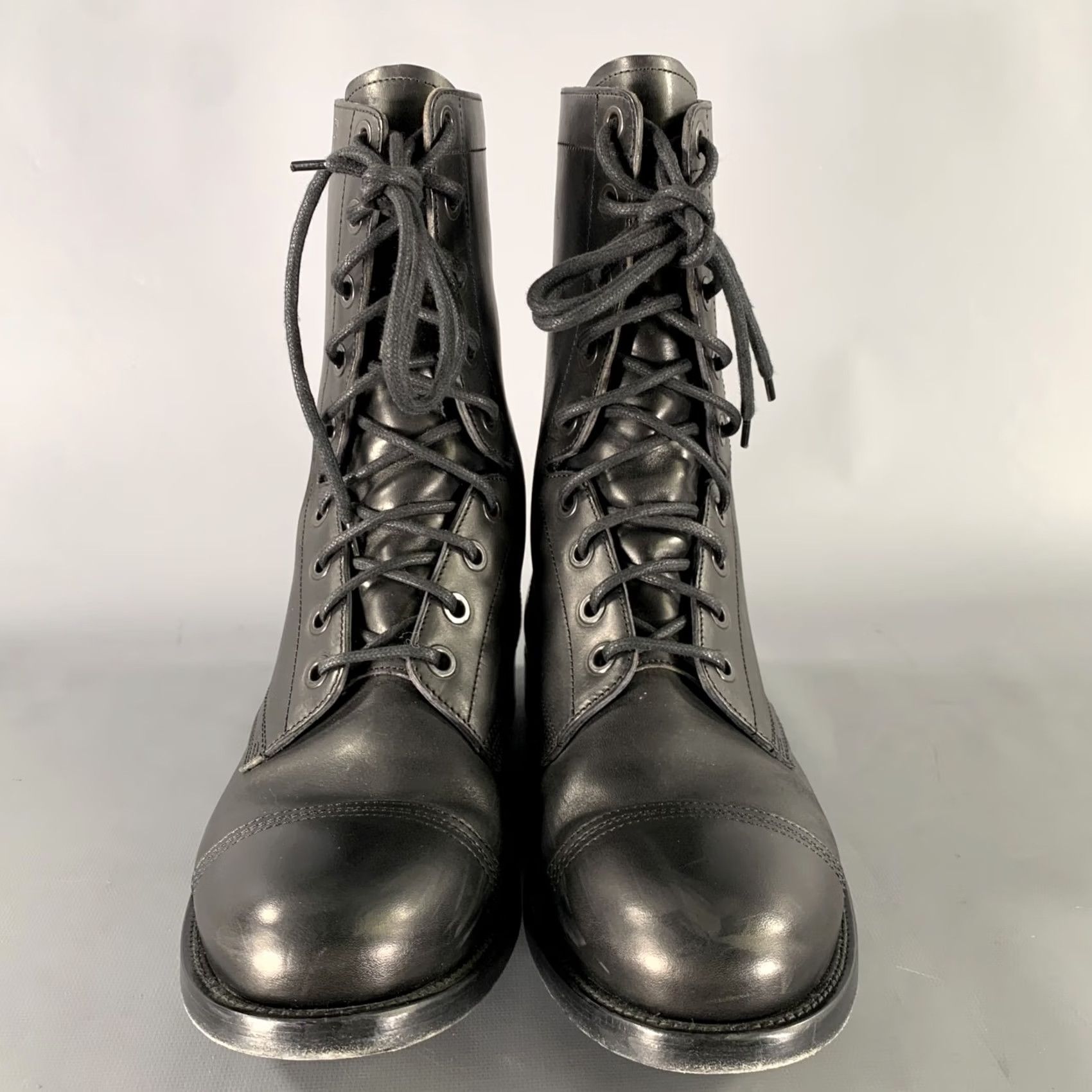 Alexander McQueen ALEXANDER MCQUEEN Size 9.5 Black Leather Lace Up Boots Mens Adult Shoes Leather Black 9.5 Boots Size US 10 / EU 43 - 4 Thumbnail